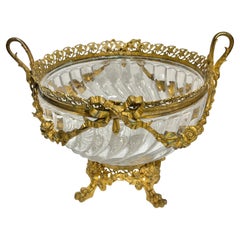 Ciotola centrotavola in cristallo dorato Baccarat del XIX secolo