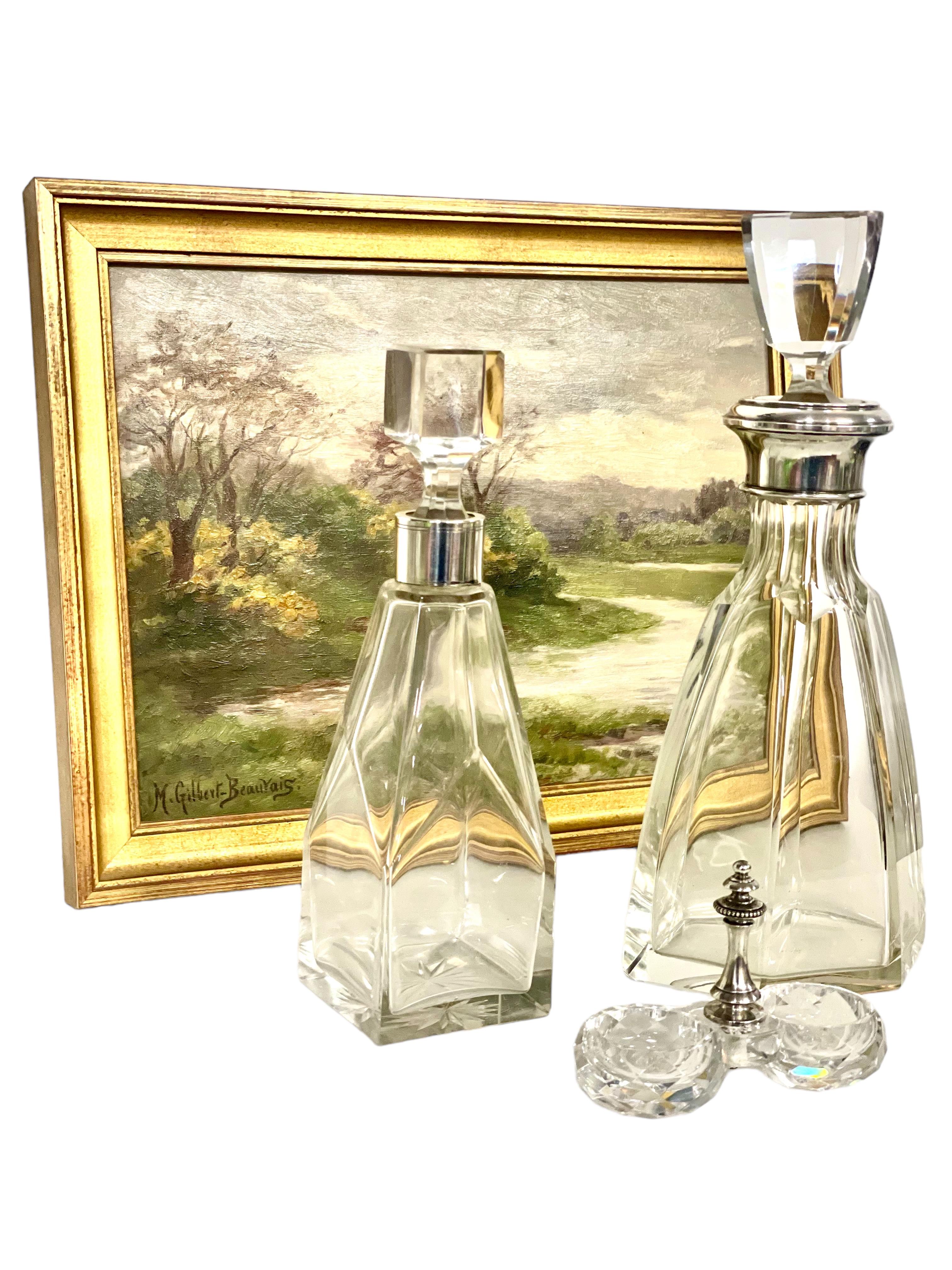 Salière double ouverte en cristal de Baccarat du 19ème siècle en vente 1