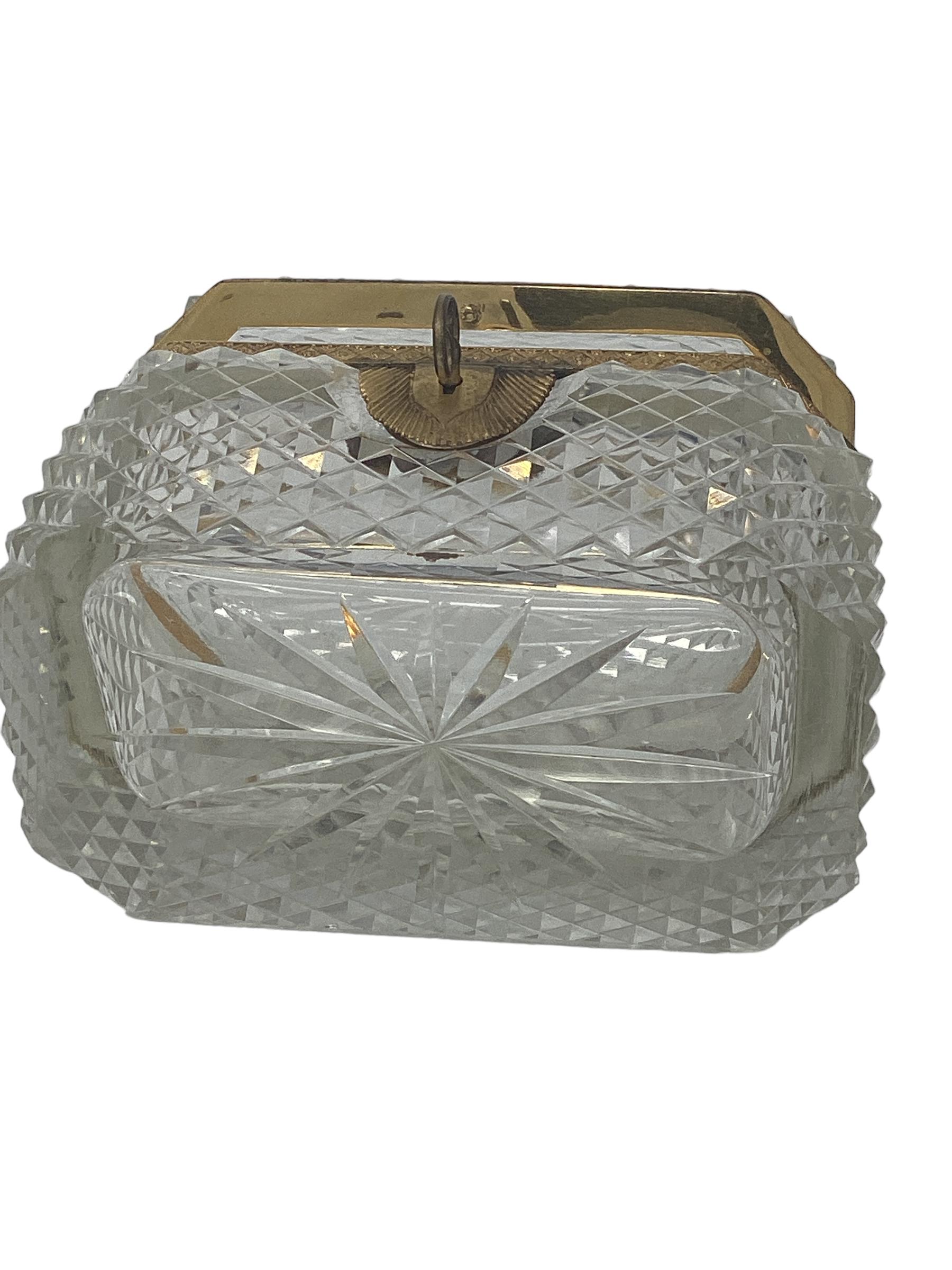 19th Century Baccarat Gilt Bronze Mounted Cut Crystal Glass Box  For Sale 1