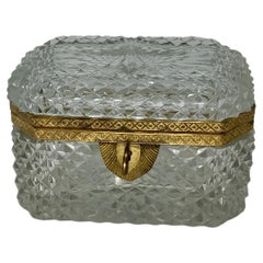 19th Century Baccarat Gilt Bronze Mounted Cut Crystal Glass Box