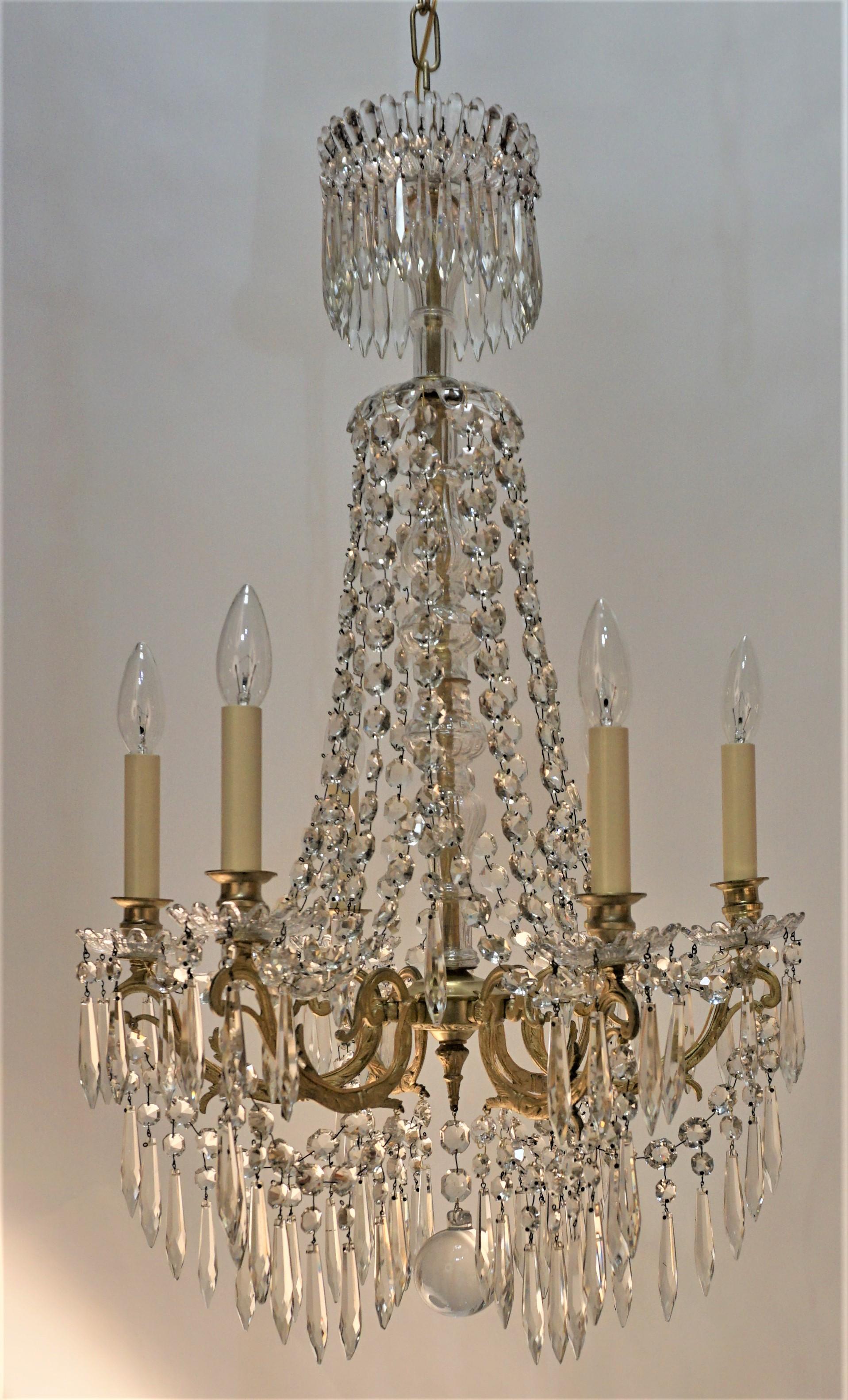 19th Century Baccarat Style Crystal Chandelier For Sale 5