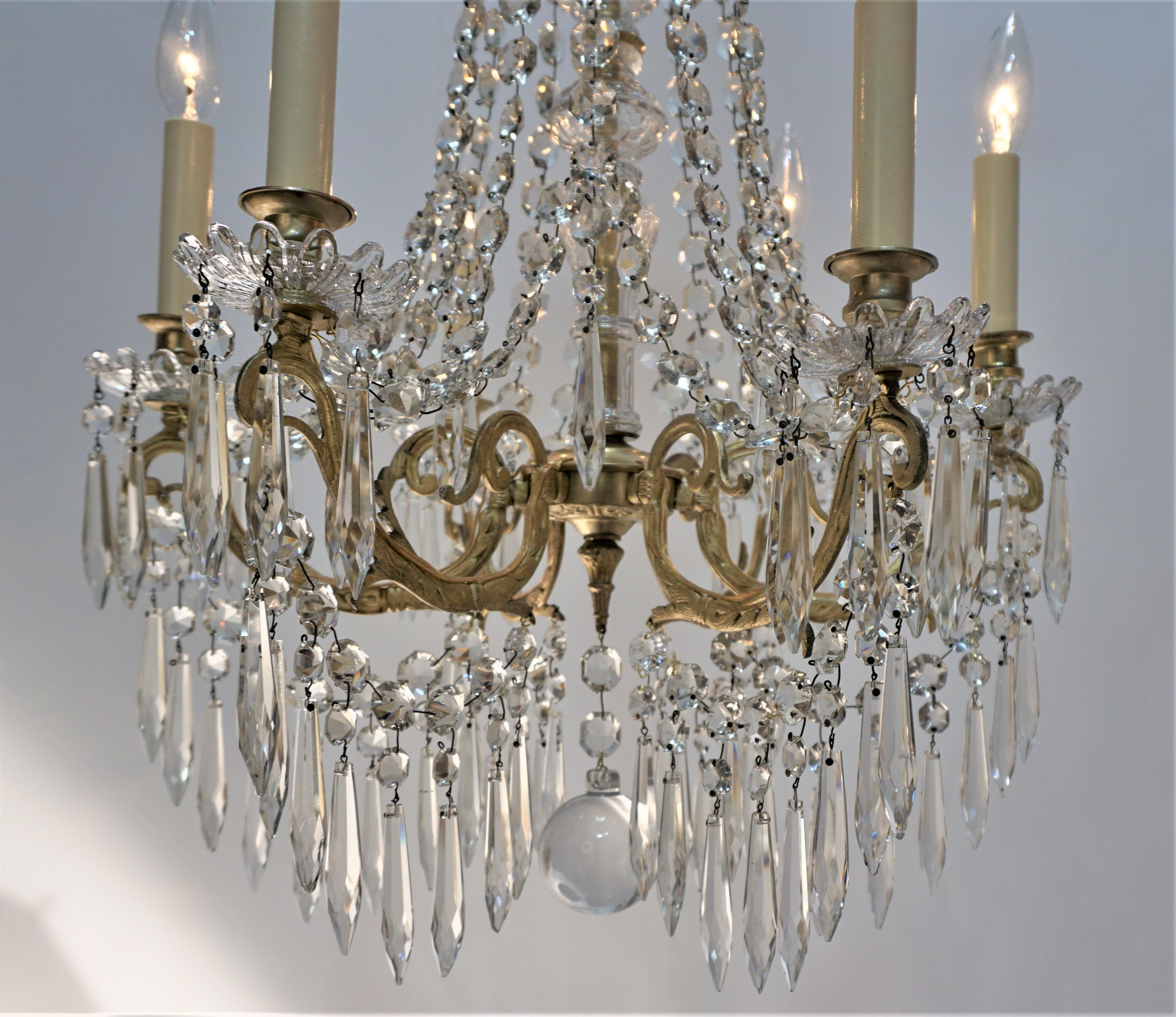 French 19th Century Baccarat Style Crystal Chandelier For Sale
