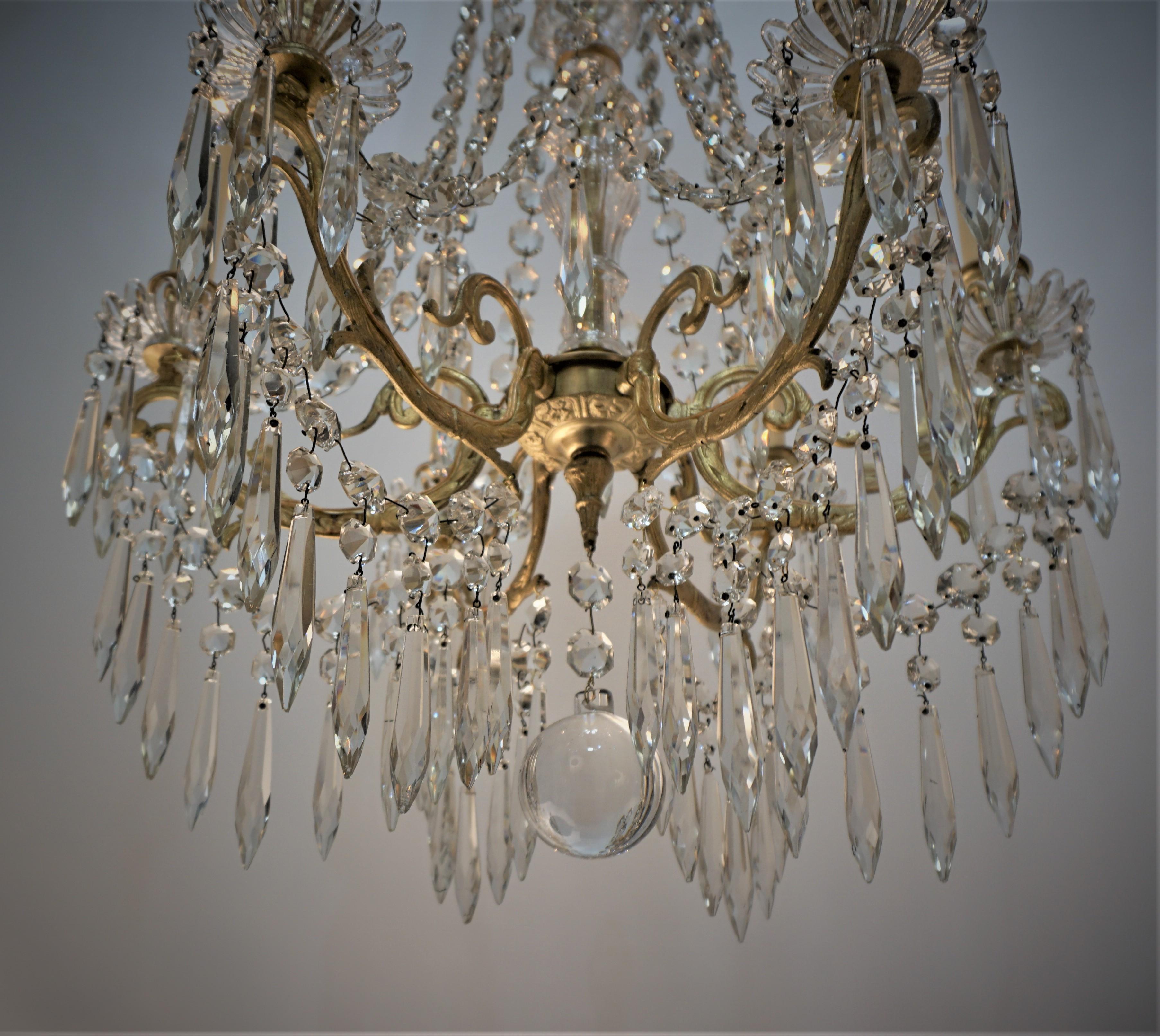 19th Century Baccarat Style Crystal Chandelier For Sale 2