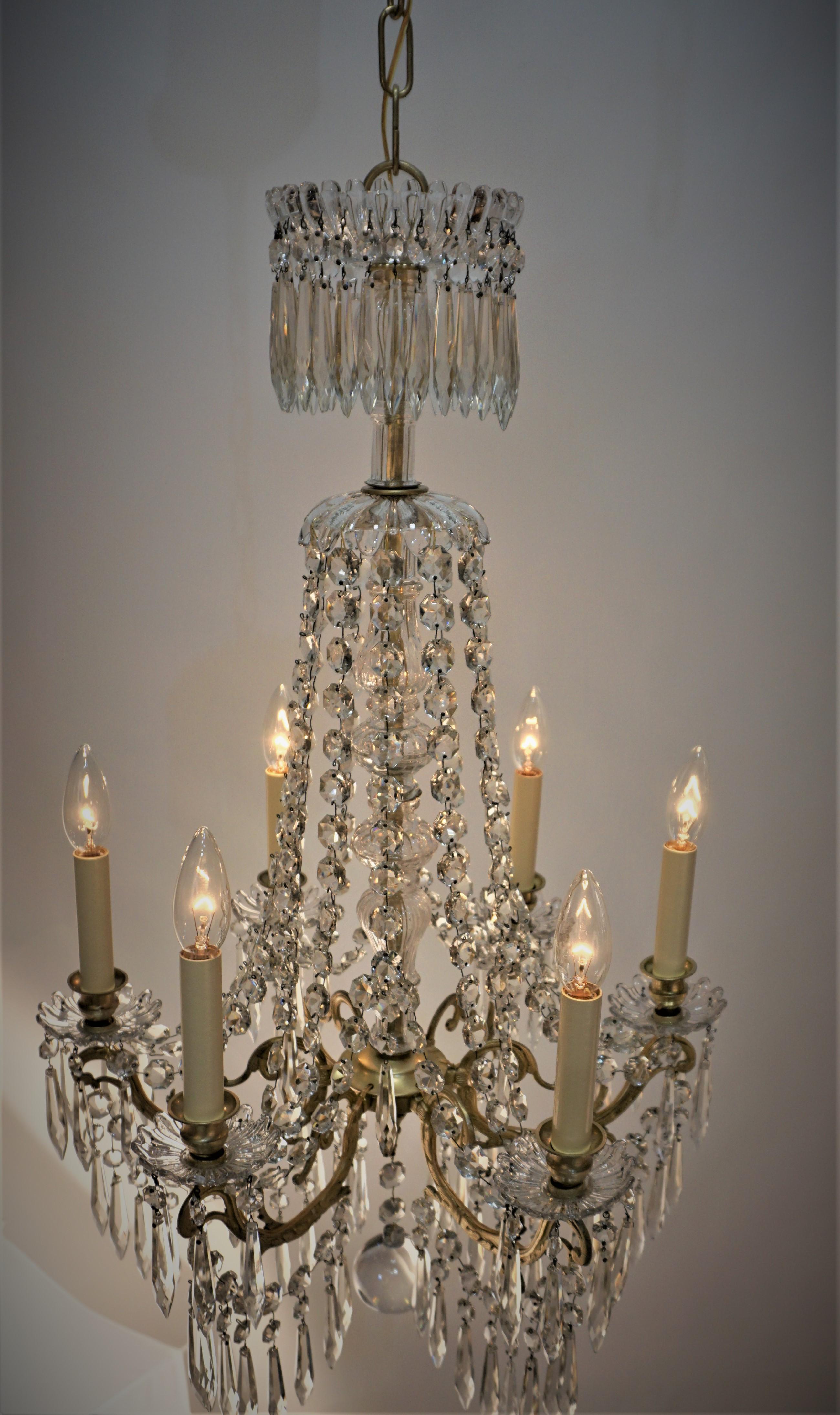 Lustre en cristal de style Baccarat du 19e siècle en vente 2