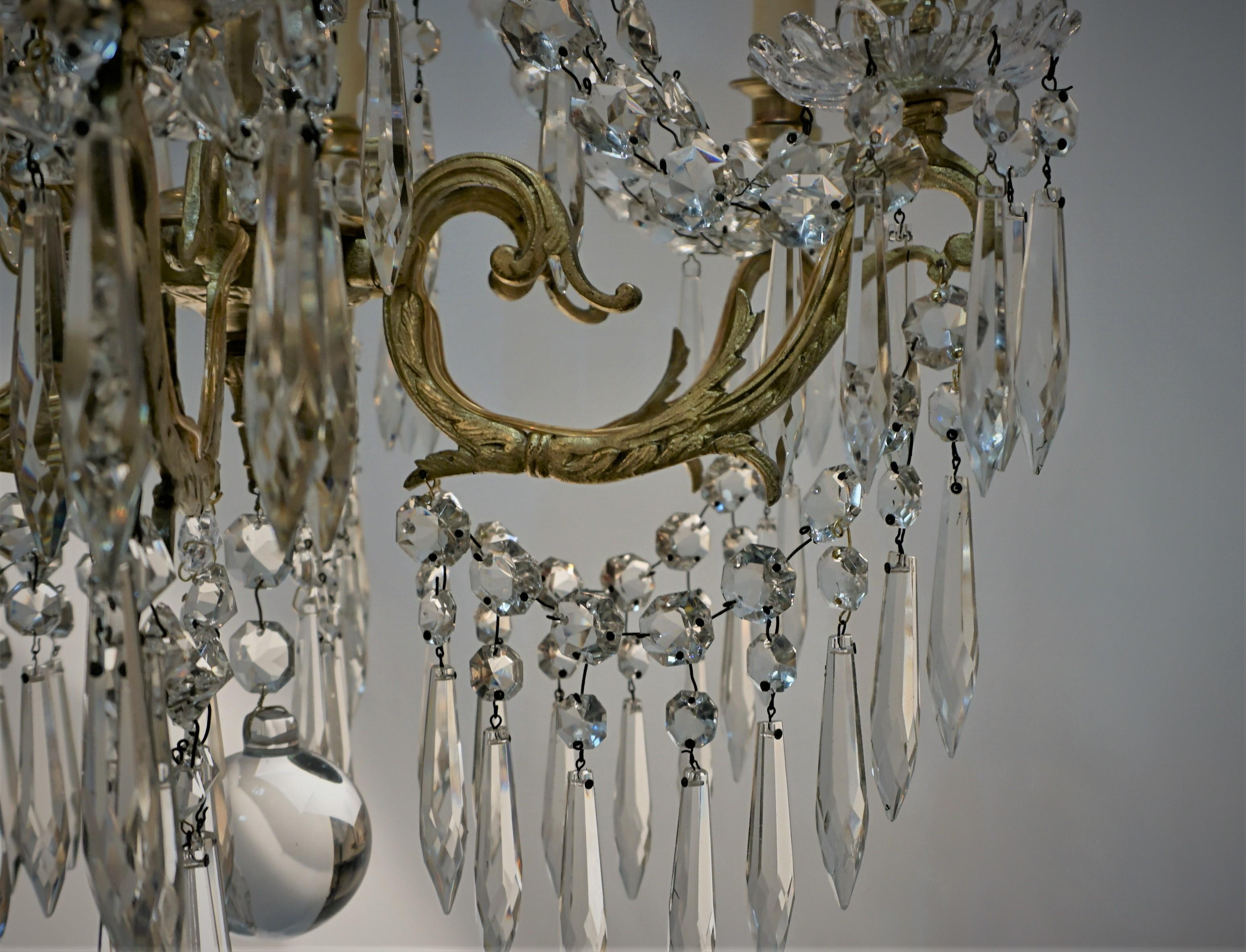 Lustre en cristal de style Baccarat du 19e siècle en vente 3