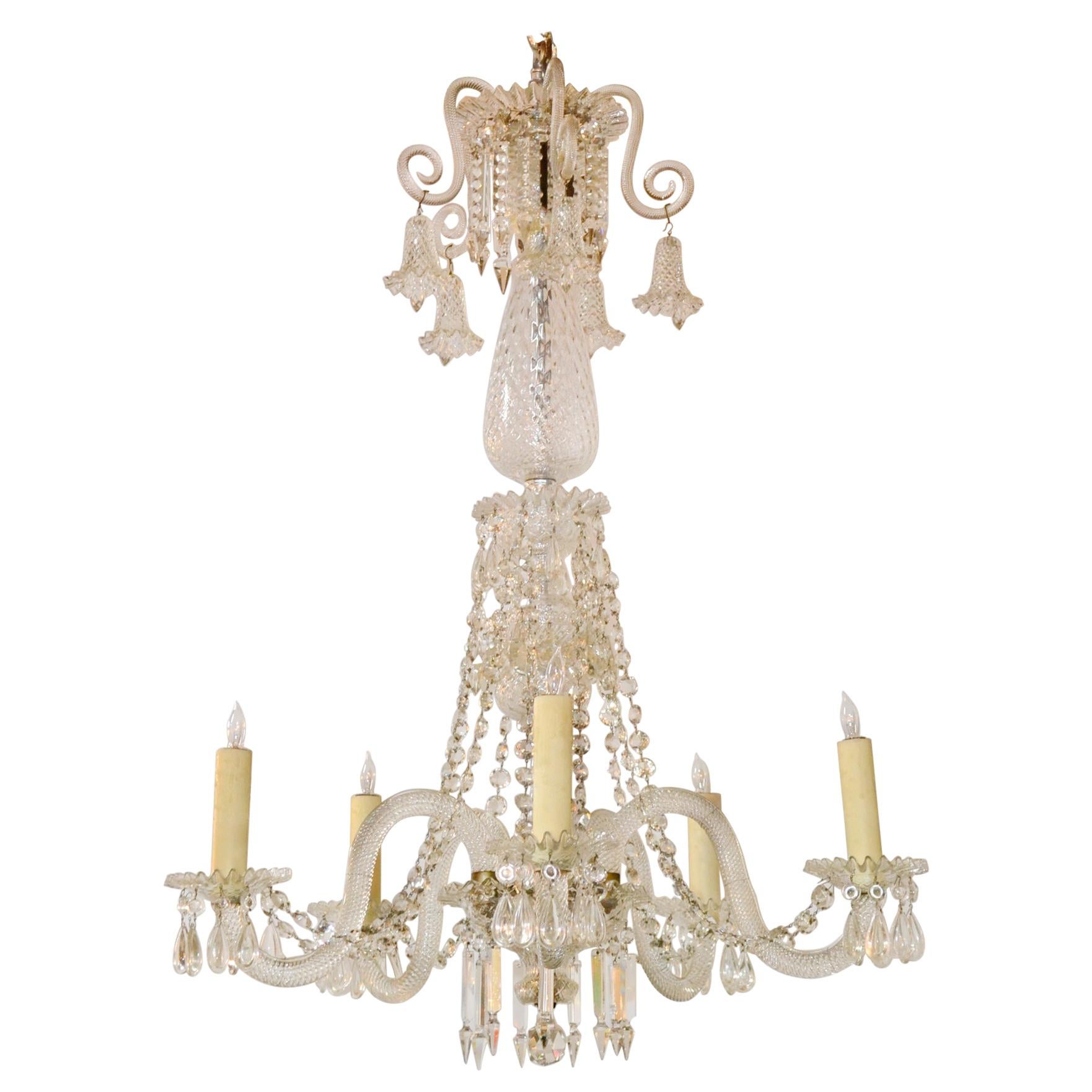 Lampadario di cristallo in stile Baccarat del XIX secolo