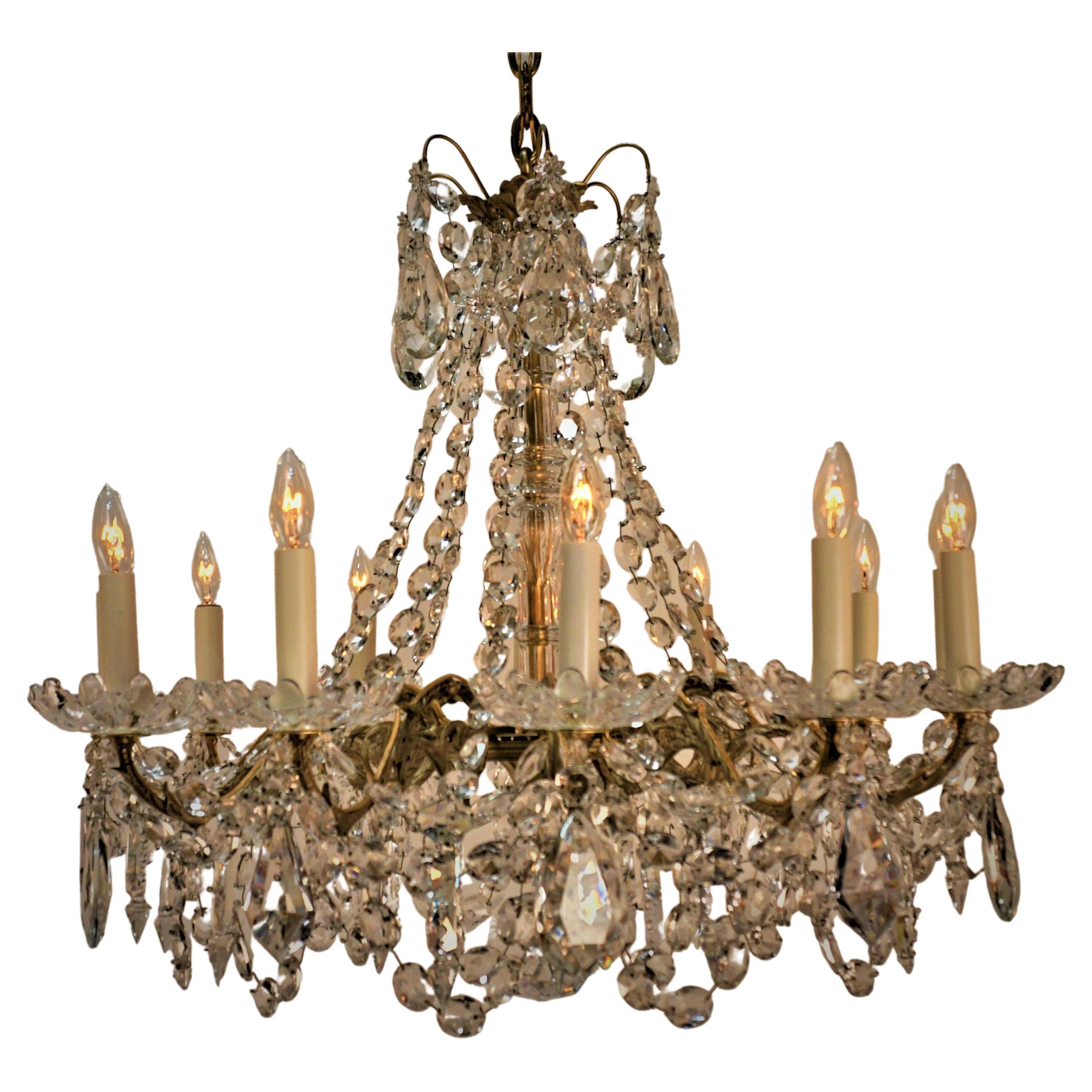 19th Century Baccarat Style Crystal Chandelier For Sale at 1stDibs