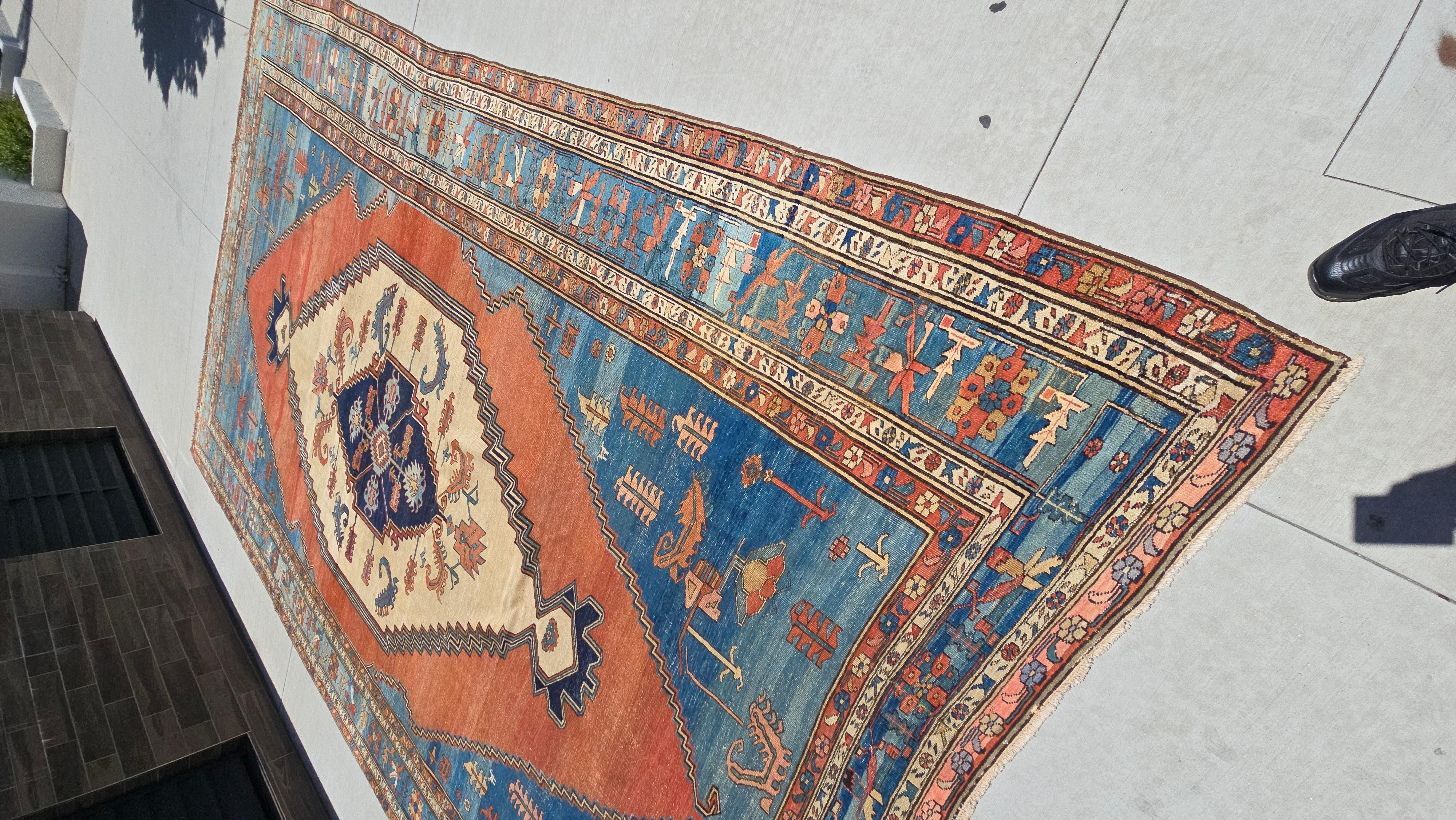 Bakshaish-Teppich (Bakhshayesh) aus dem 19. Jahrhundert 12,6x19,5 (Handgeknüpft) im Angebot