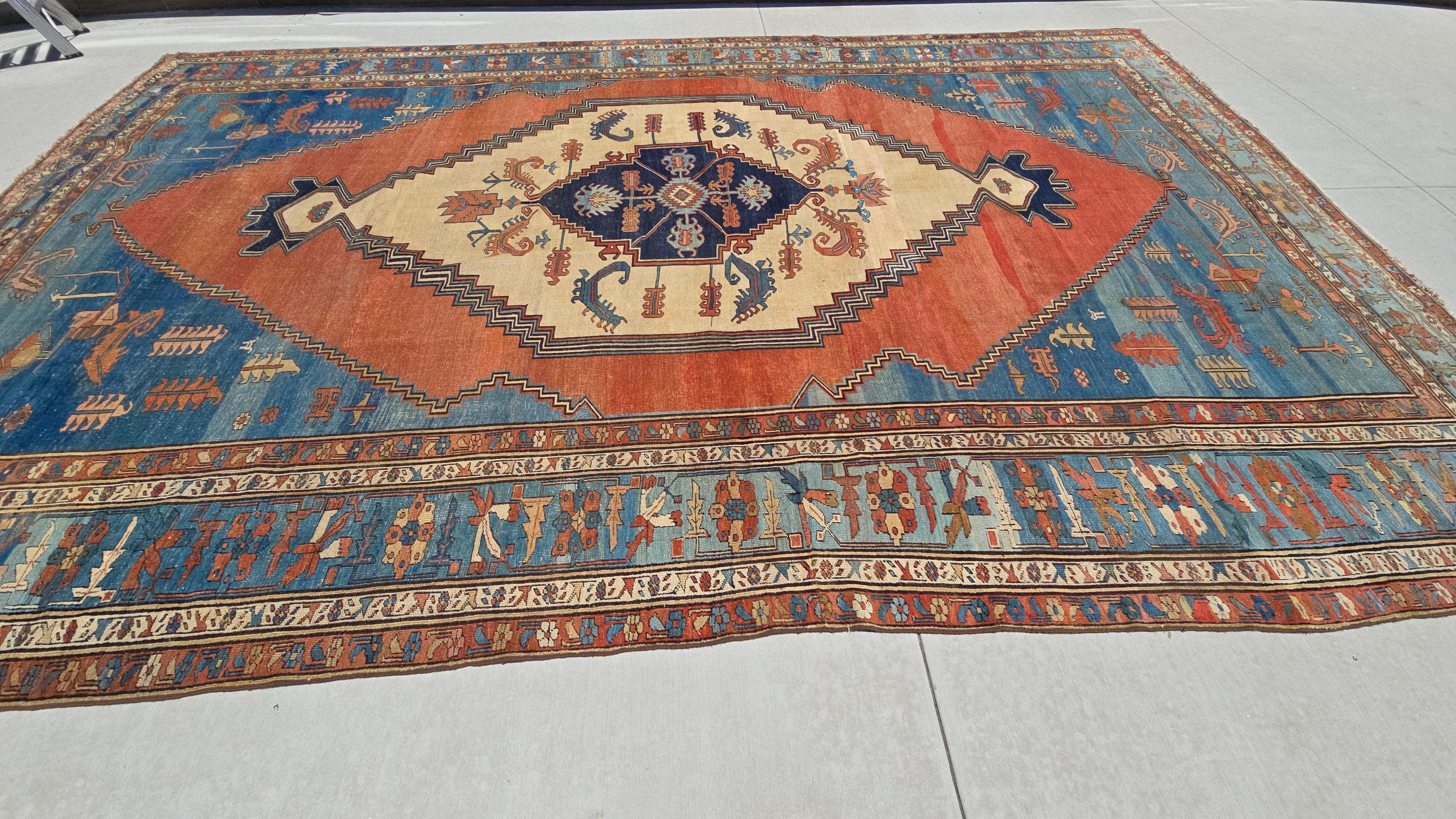 Bakshaish-Teppich (Bakhshayesh) aus dem 19. Jahrhundert 12,6x19,5 im Zustand „Hervorragend“ im Angebot in Los Angeles, CA