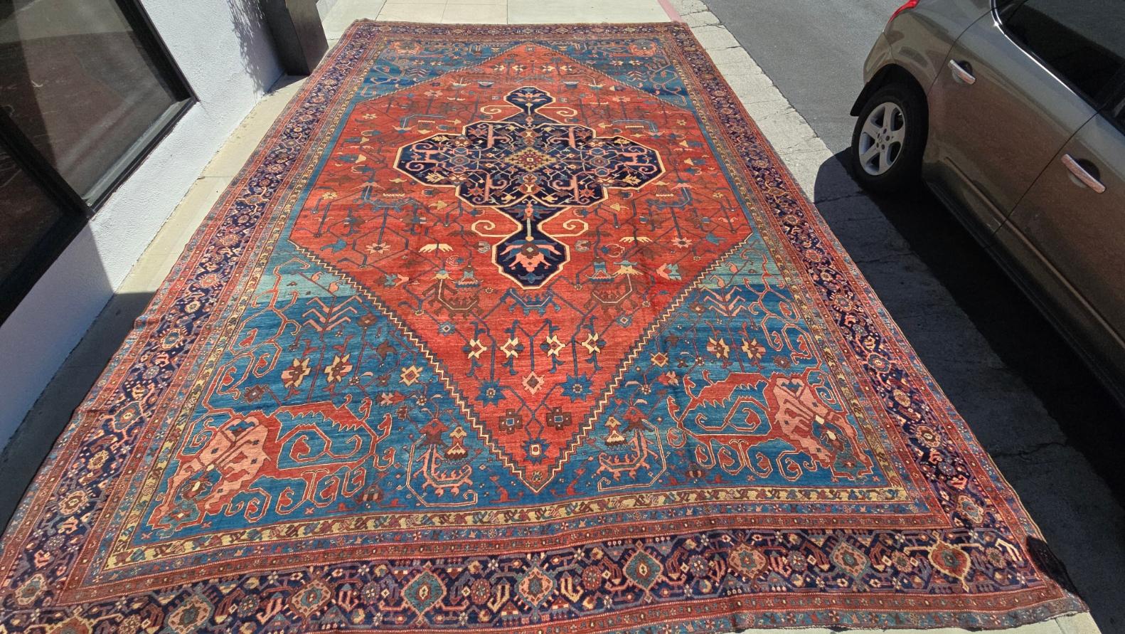 Persiano Tappeto Bakshaish del XIX secolo (Bakhshayesh) 13,2x19,6 Dimensioni di un palazzo fatto per un re in vendita
