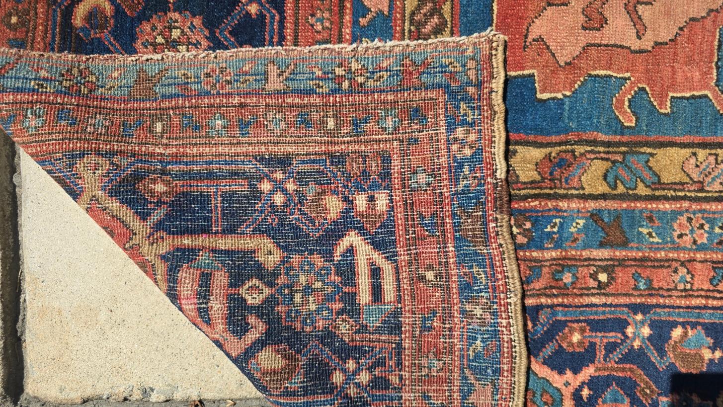 Annodato a mano Tappeto Bakshaish del XIX secolo (Bakhshayesh) 13,2x19,6 Dimensioni di un palazzo fatto per un re in vendita