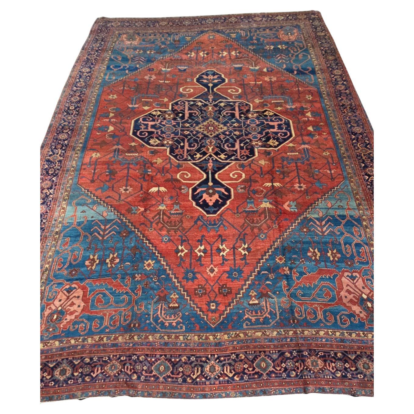 Tappeto Bakshaish del XIX secolo (Bakhshayesh) 13,2x19,6 Dimensioni di un palazzo fatto per un re in vendita