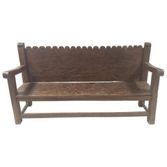 19th Century Balinese Bench with Scalloped Back