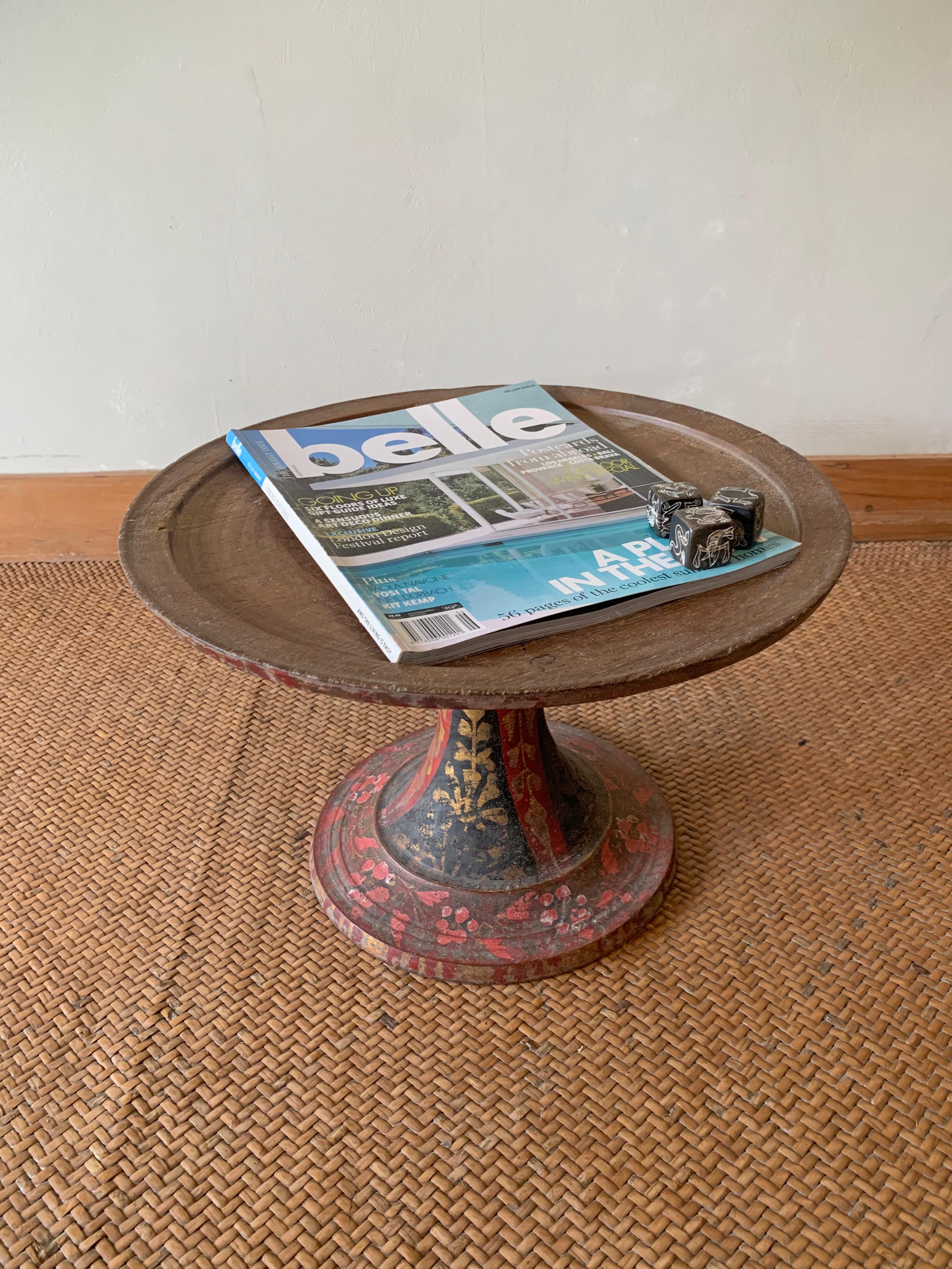 Wood 19th Century Balinese Offering Tray / Bowl 'Dulang' with Floral Motif For Sale