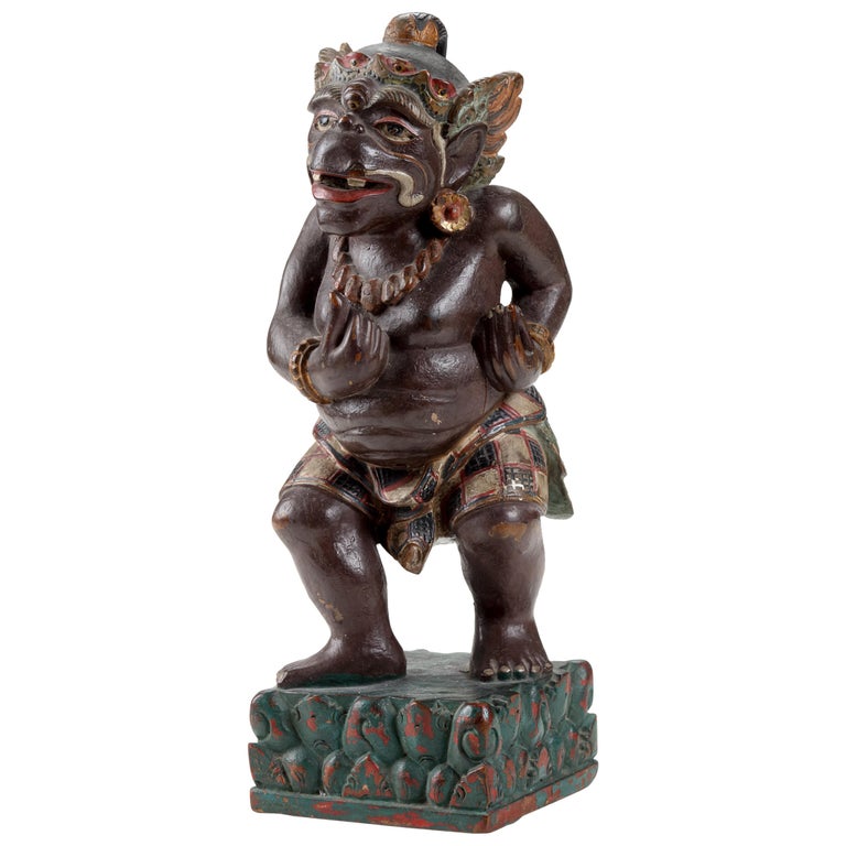 19th Century Balinese Wood Sculpture of Twalen For Sale