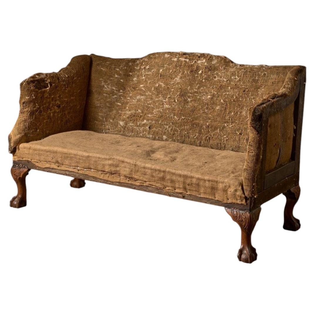 19th Century ball and claw footed campaign sofa
