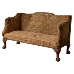 19th Century ball and claw footed campaign sofa