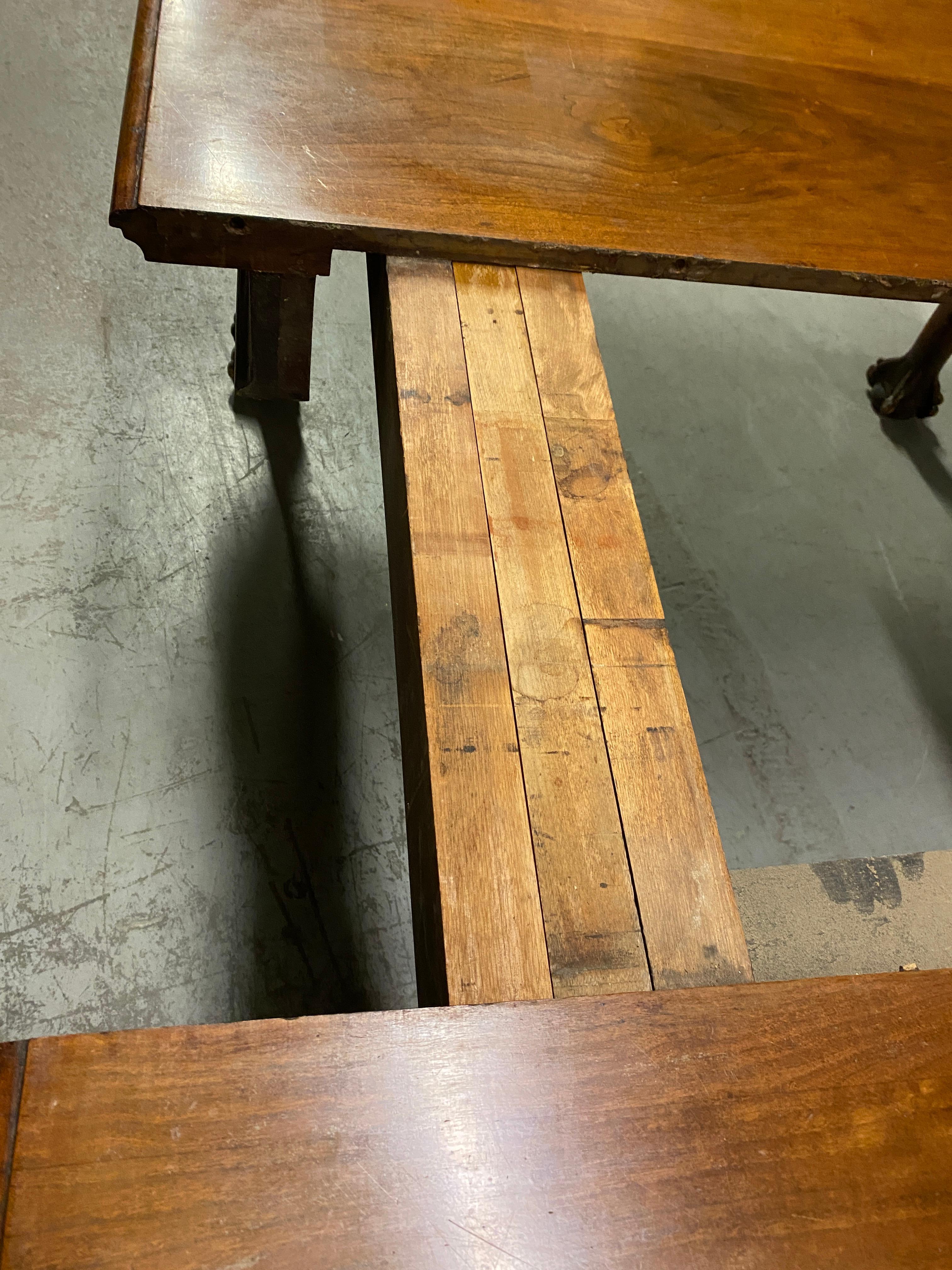 19th Century Ball & Claw Dining Table, Solid Hardwood  For Sale 4