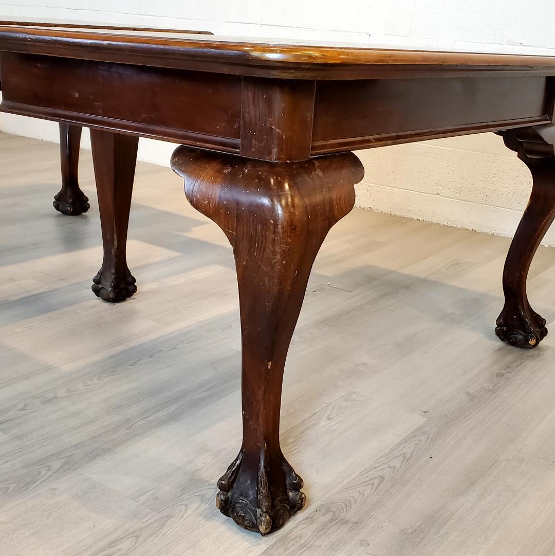 19th Century Ball & Claw Dining Table, Solid Hardwood  For Sale 1