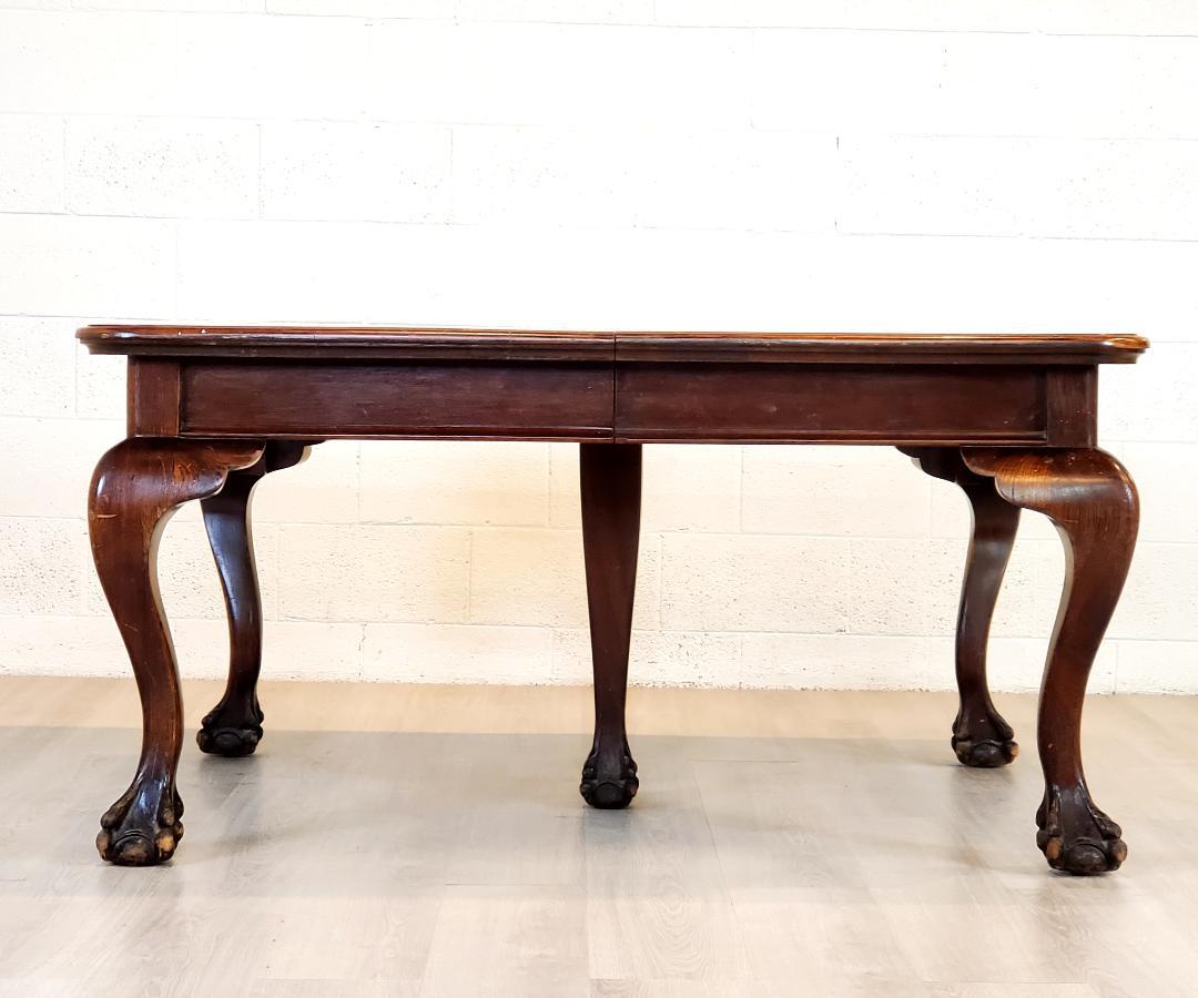 19th Century Ball & Claw Dining Table, Solid Hardwood  For Sale 2
