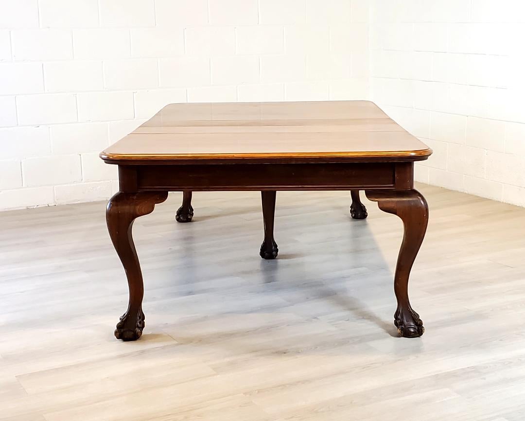19th Century Ball & Claw Dining Table, Solid Hardwood  For Sale 3