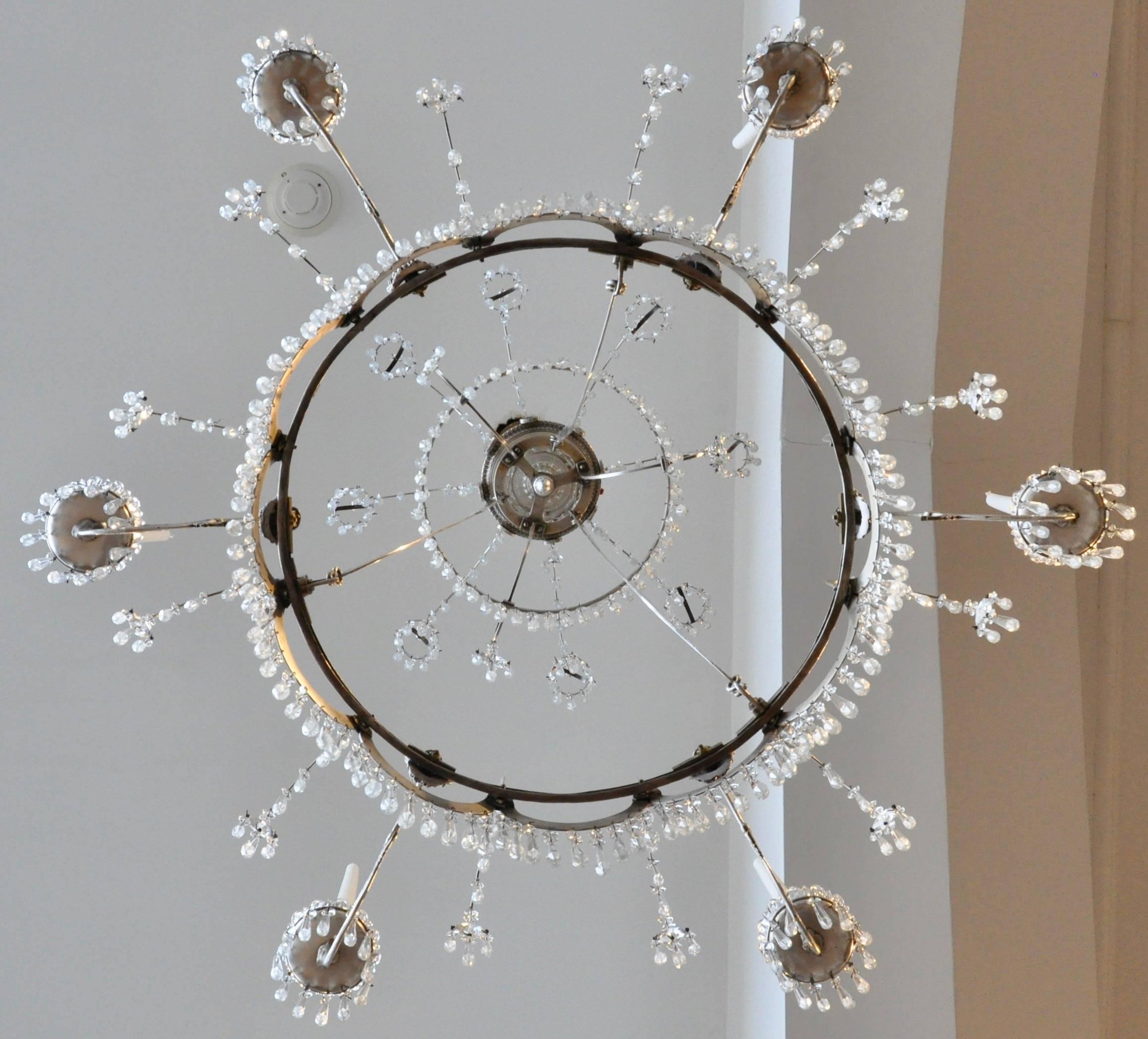 19th Century Baltic Neoclassical Silvered Chandelier 1