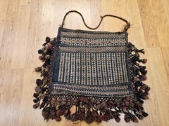 19th Century Baluch Tribal Bag in Ivory, Brown, Blue