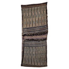 19th Century Baluch Tribal Double Saddlebag in Ivory, Brown, Blue