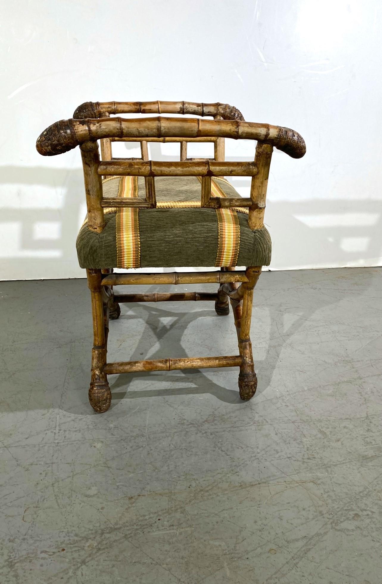 19th-Century Bamboo Bench In Good Condition In Pomona, CA