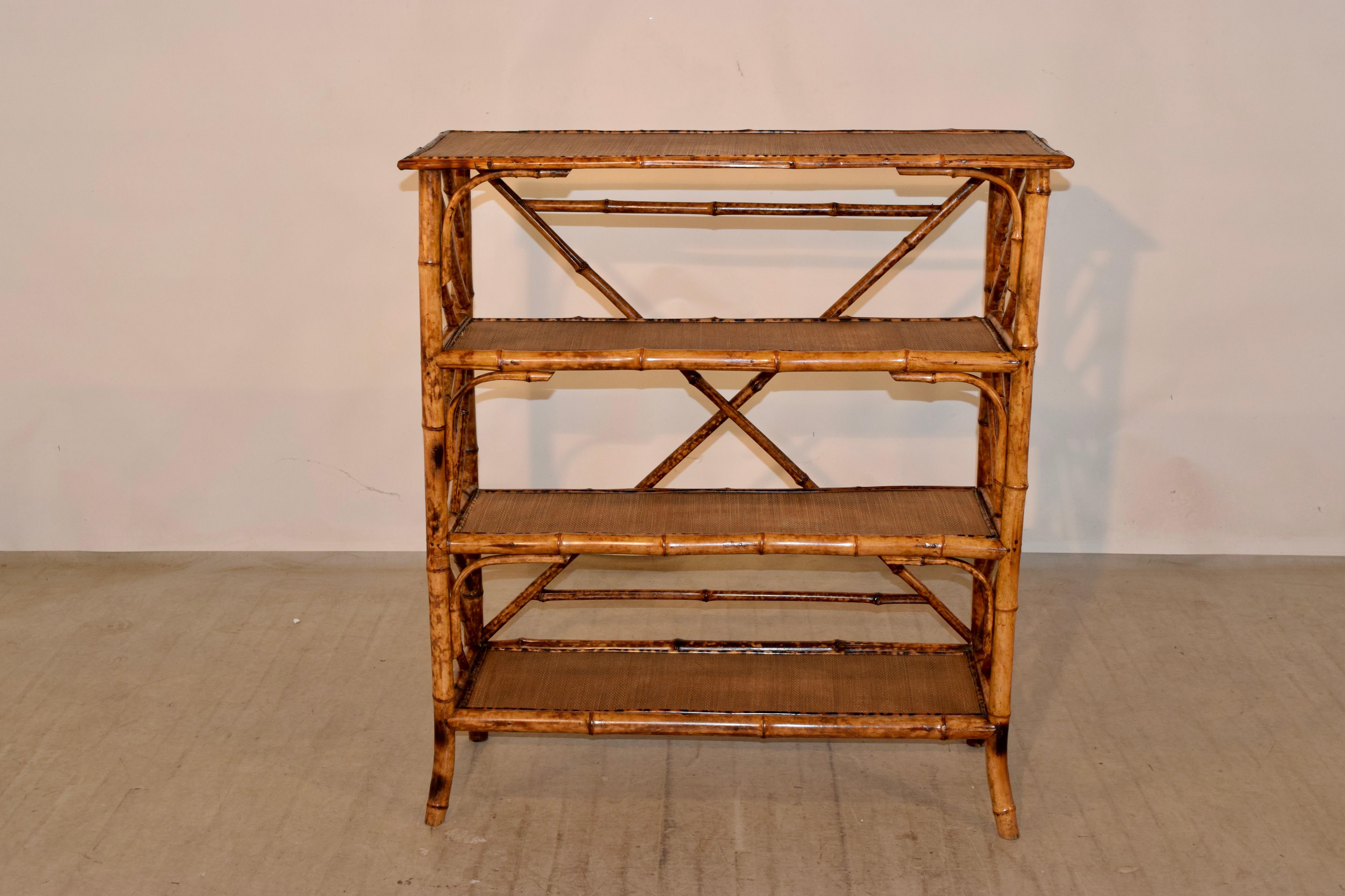 Art Nouveau 19th Century Bamboo Bookcase from France