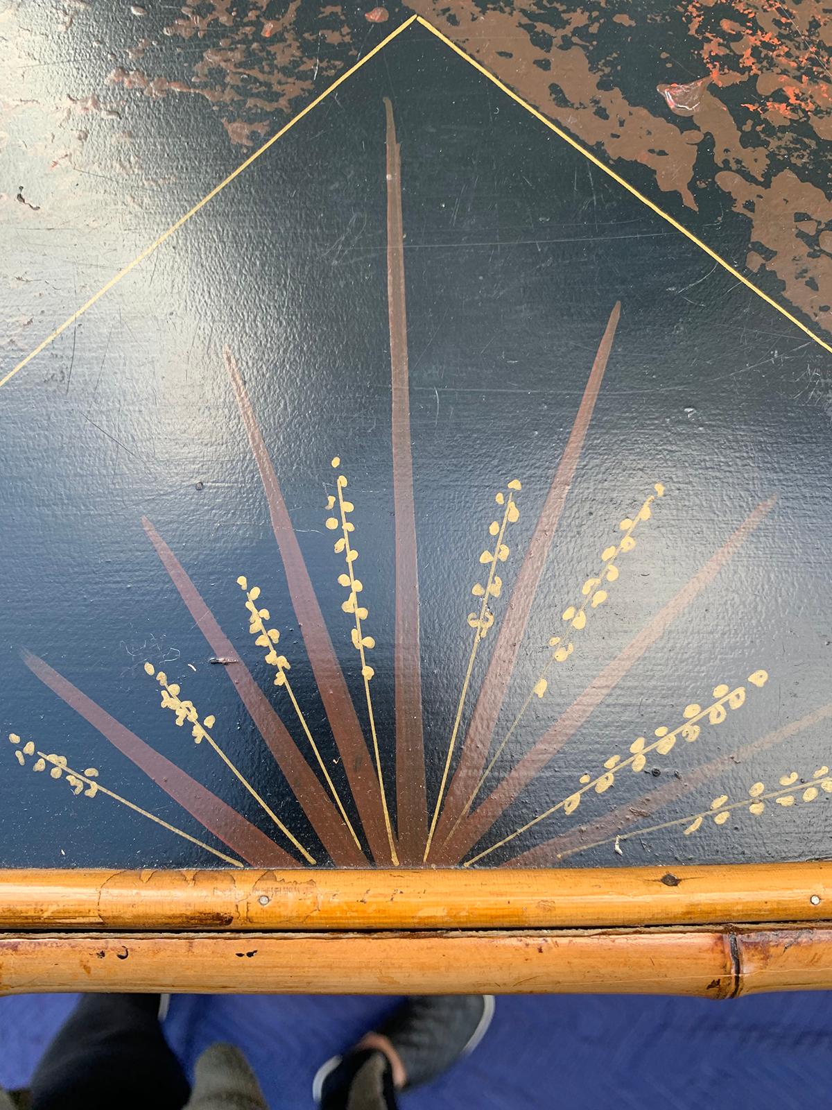 19th Century Bamboo Cabinet with Leather Book Spines as Doors 12