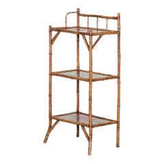 19th century Bamboo Chinoiserie Etagere