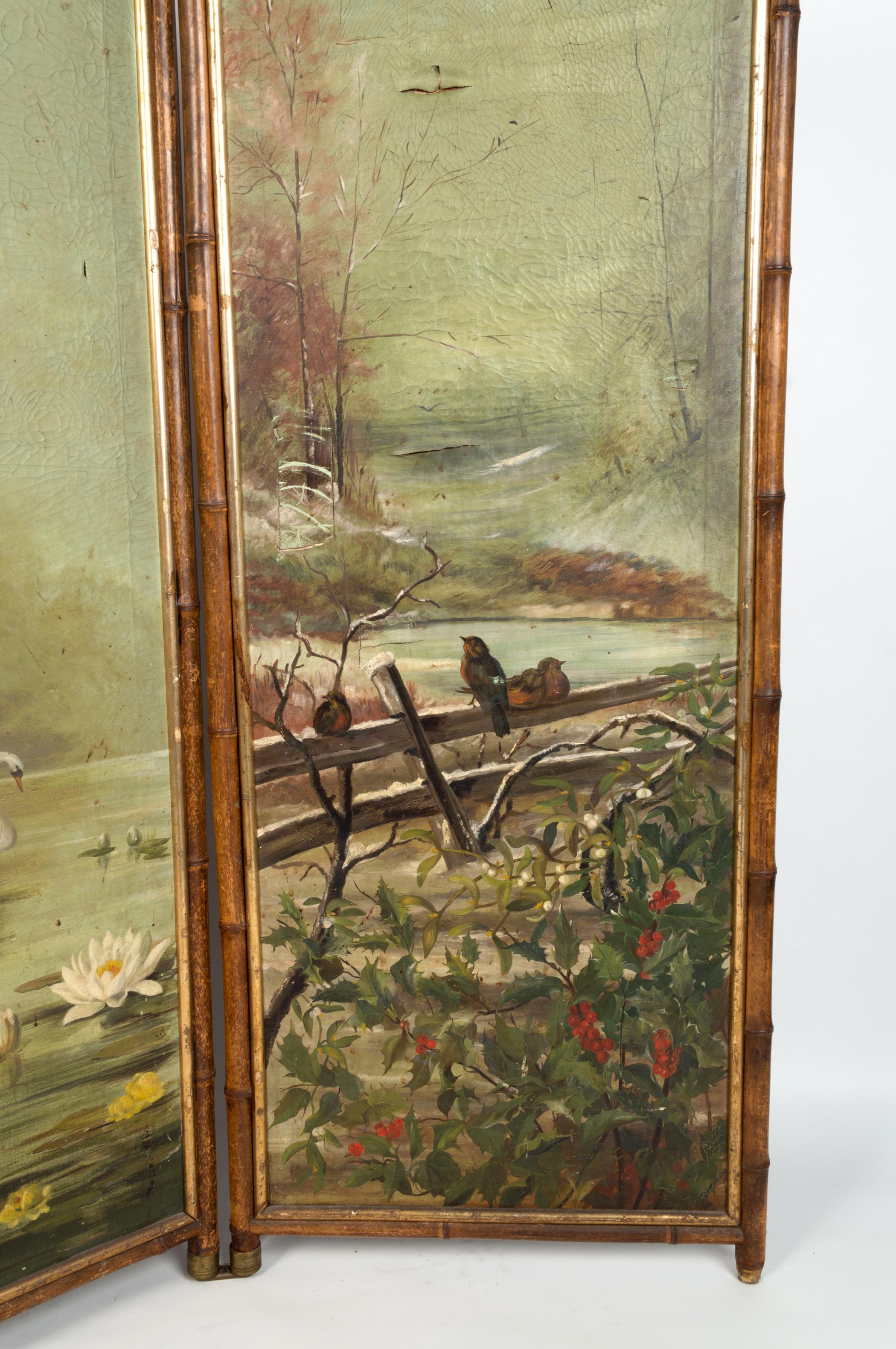 19th Century Bamboo Chinoiserie Screen Room Divider, England, C.1860 For Sale 3