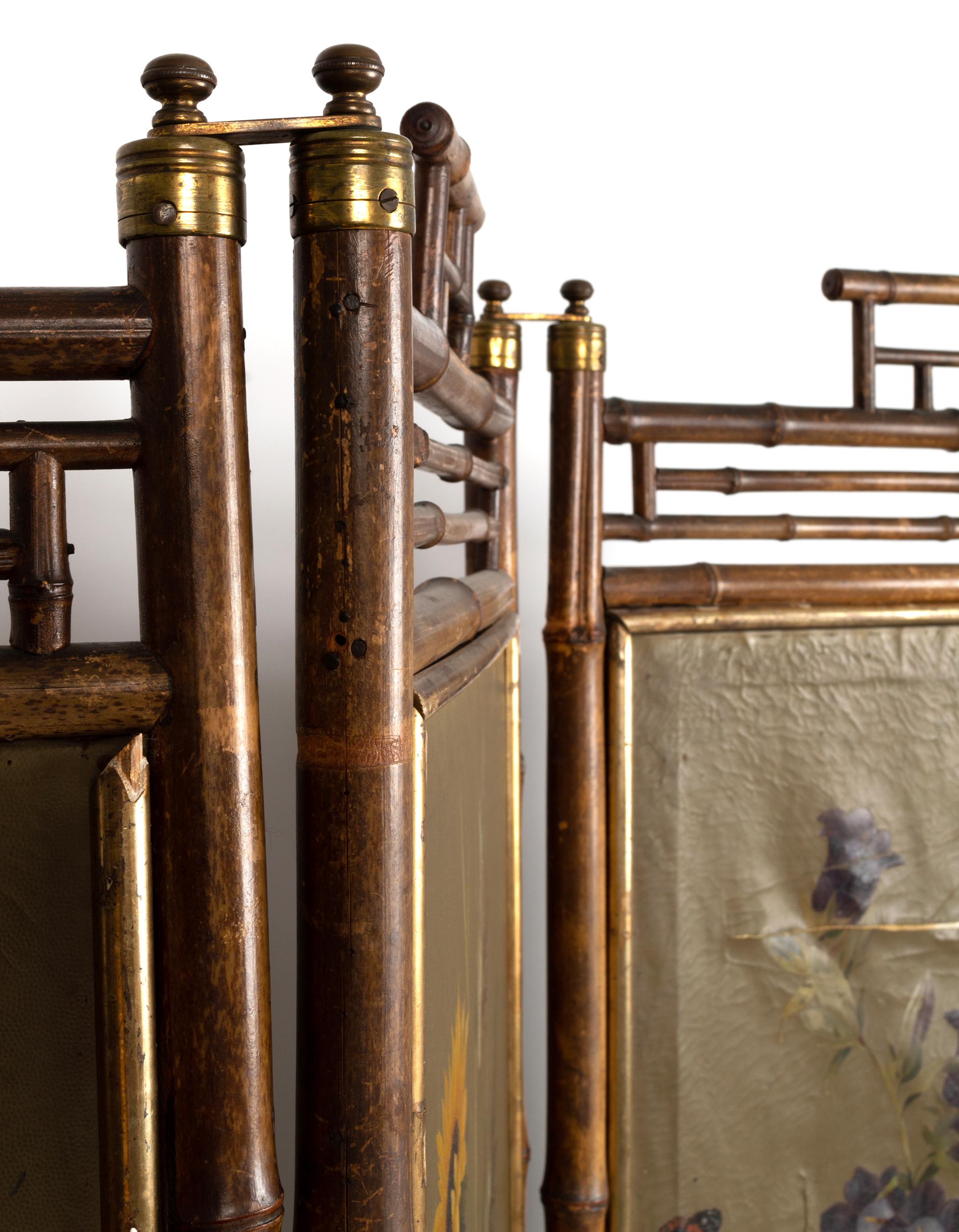 English 19th Century Bamboo Chinoiserie Screen Room Divider, England, C.1860 For Sale
