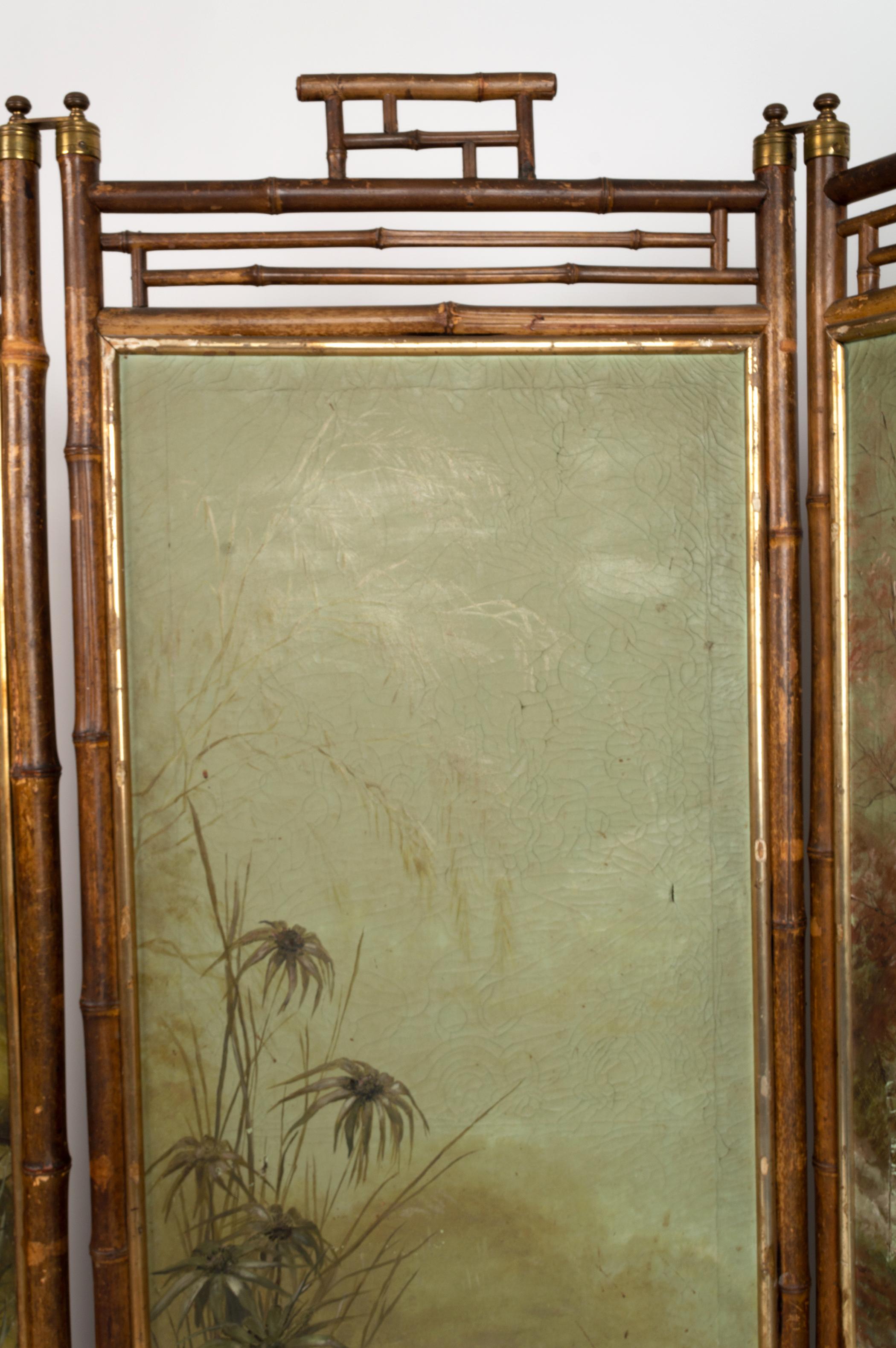 19th Century Bamboo Chinoiserie Screen Room Divider, England, C.1860 For Sale 1