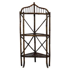 19th Century Bamboo Corner Shelf