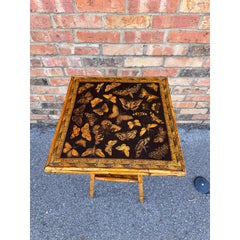19th Century Bamboo Decoupaged Table
