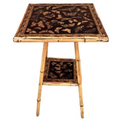 19th Century Bamboo Decoupaged Table