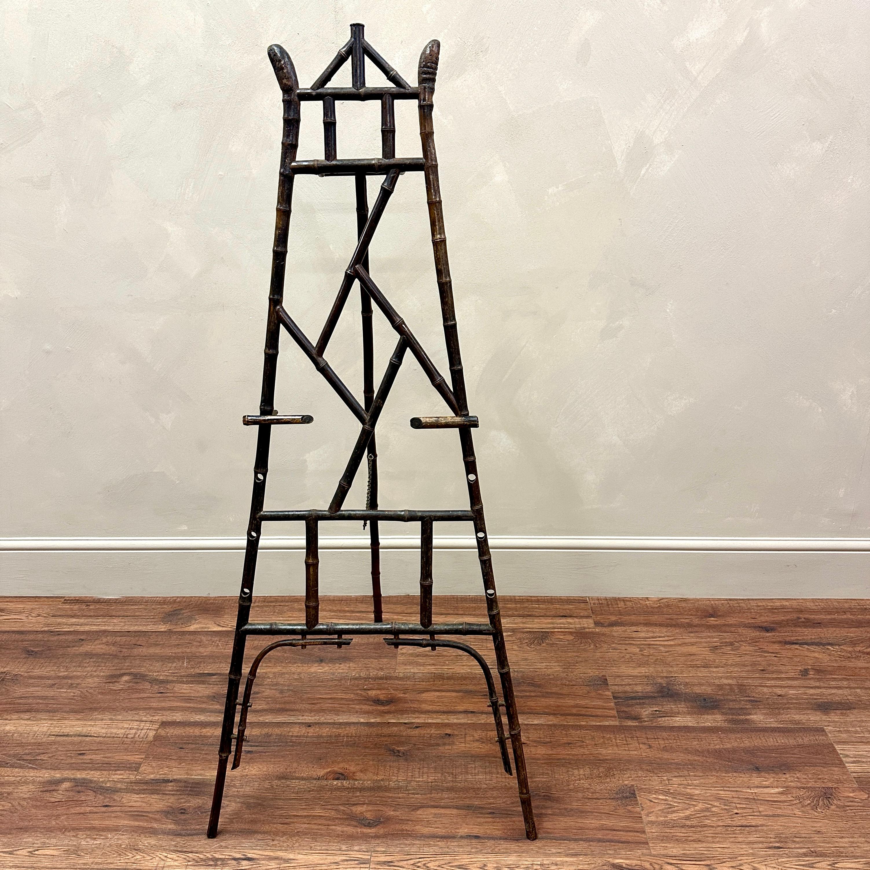 Hand-Crafted 19th century Bamboo Easel For Sale