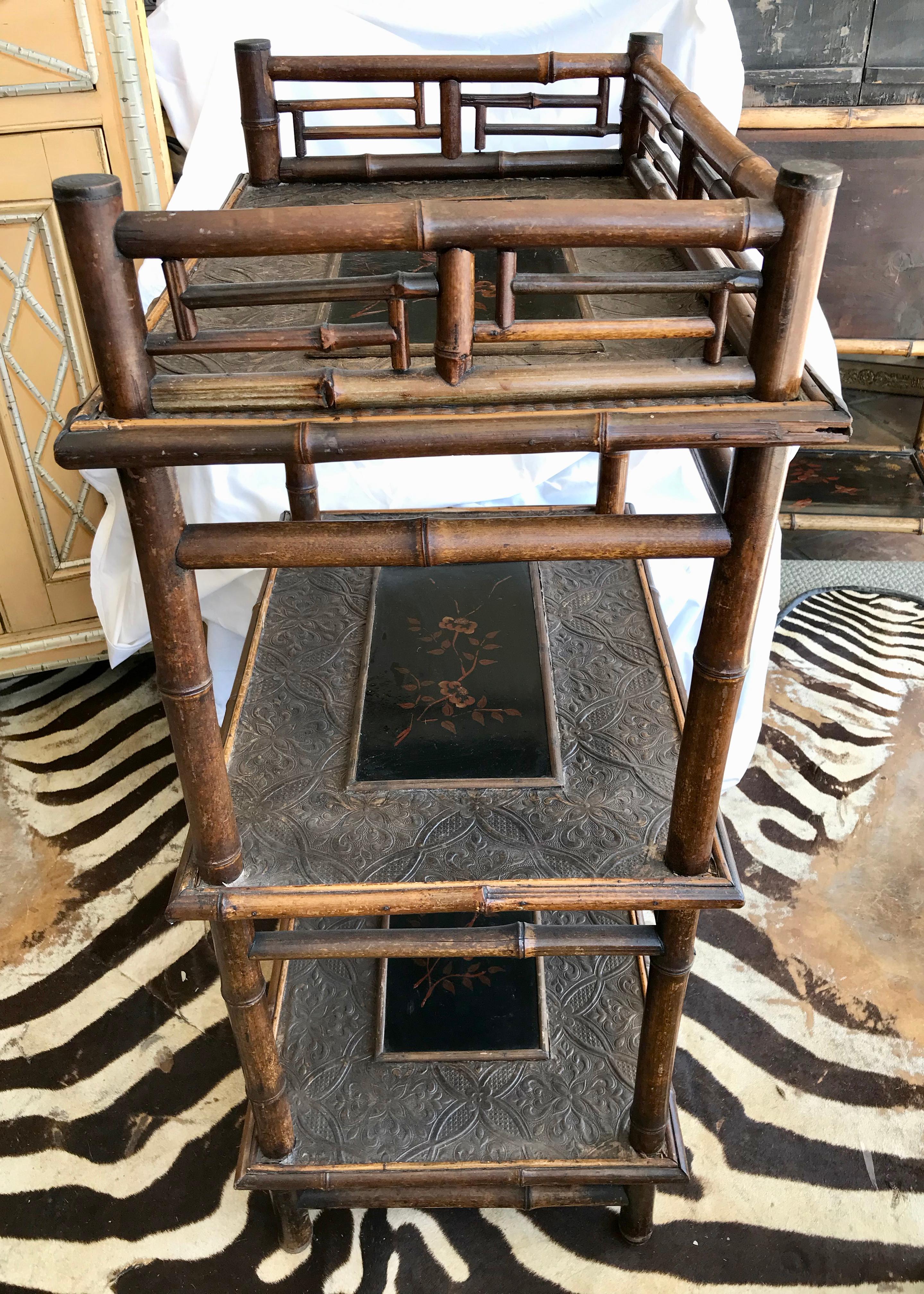 19th Century Bamboo Etagere For Sale 6
