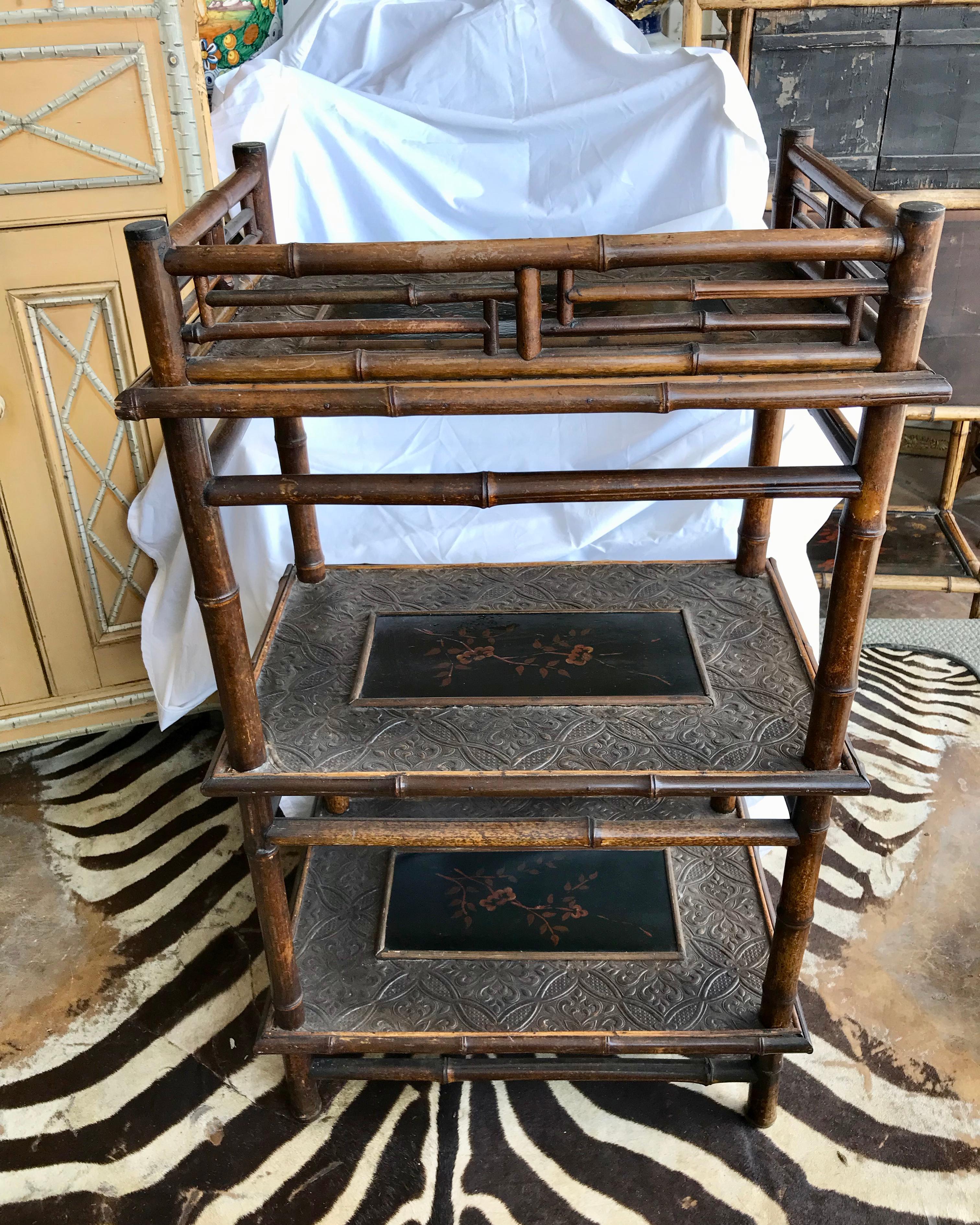 19th Century Bamboo Etagere For Sale 7