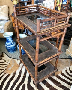 19th Century Bamboo Etagere