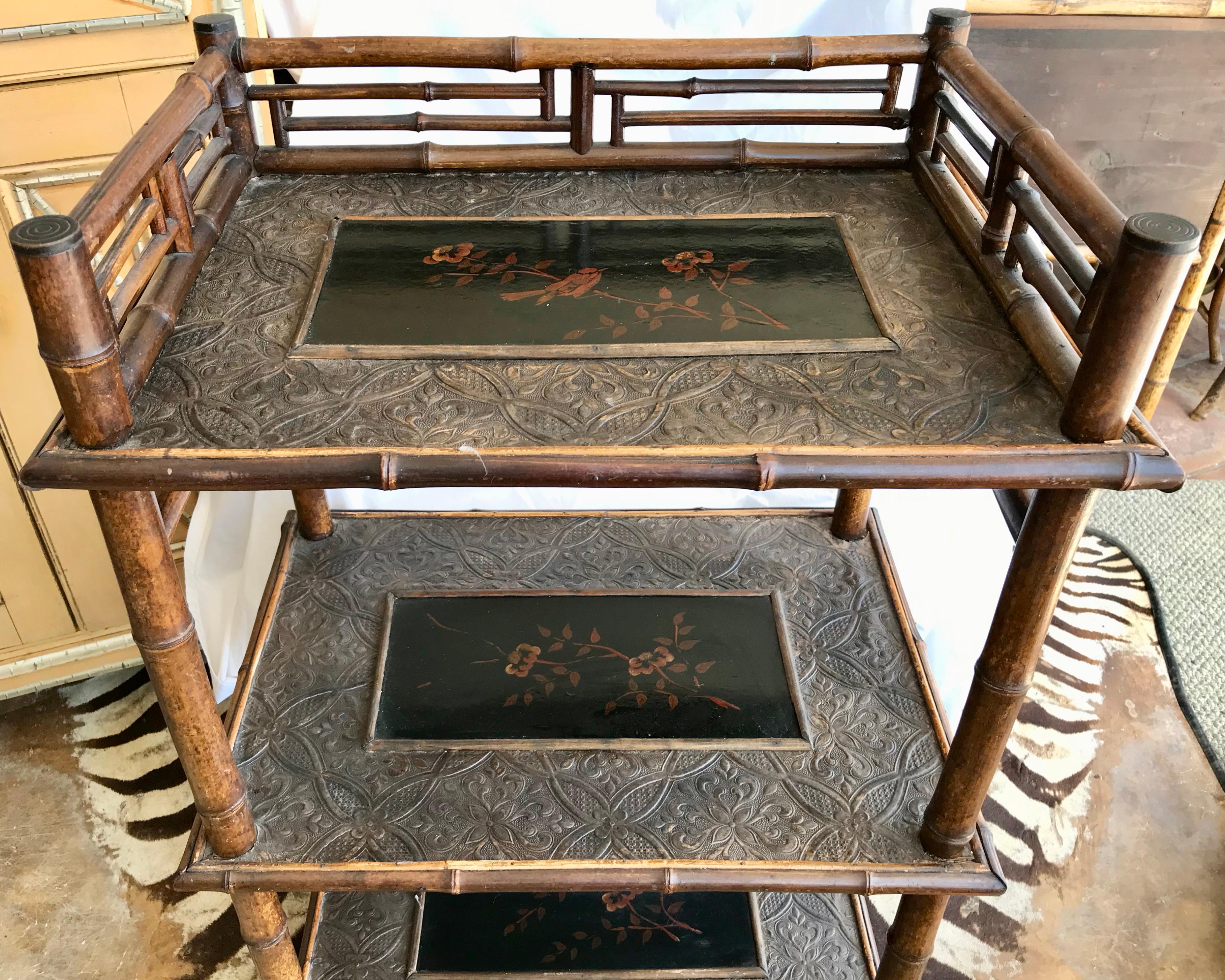 19th Century Bamboo Etagere In Good Condition For Sale In West Palm Beach, FL