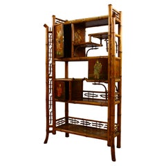 19th Century Bamboo Lacquered Bookcase.