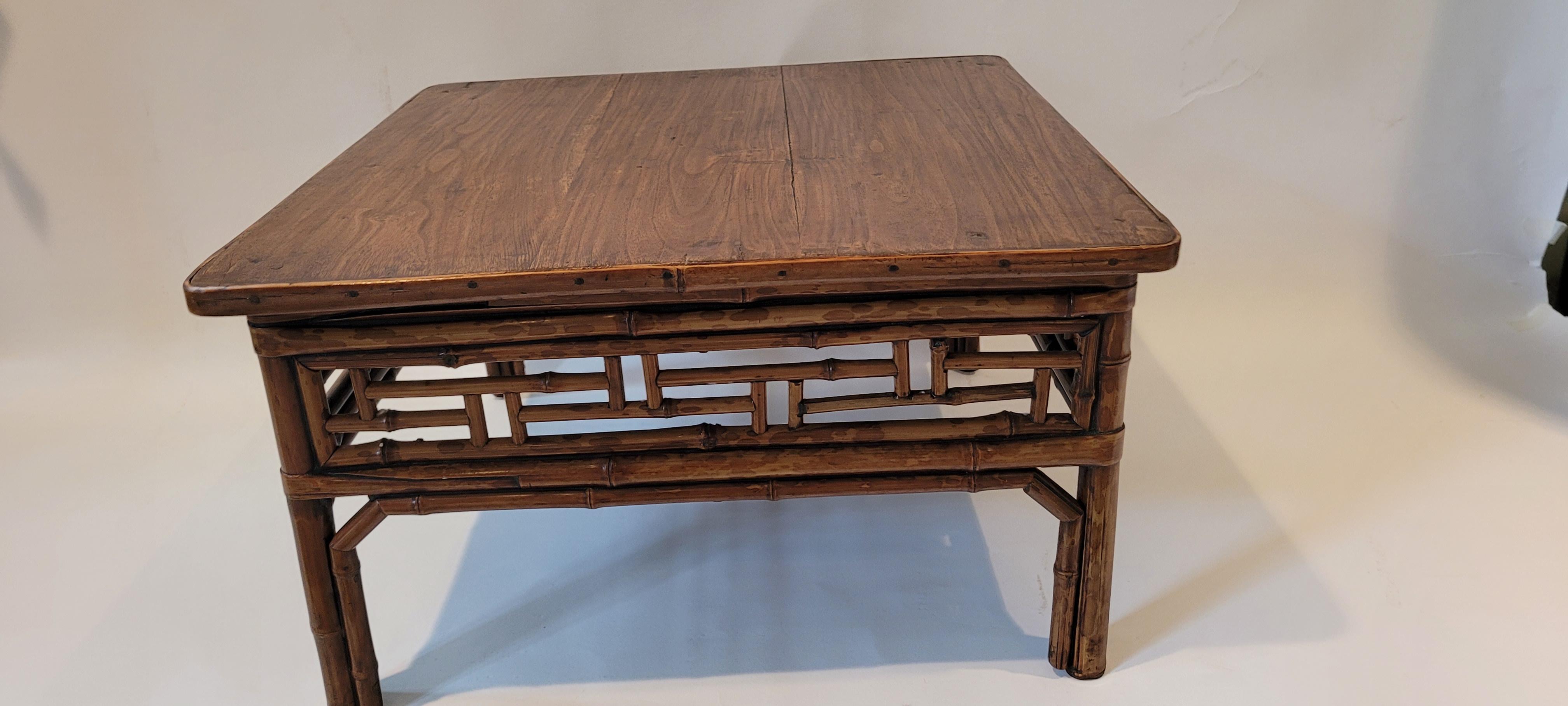 Chinese 19th Century Bamboo Low Table For Sale