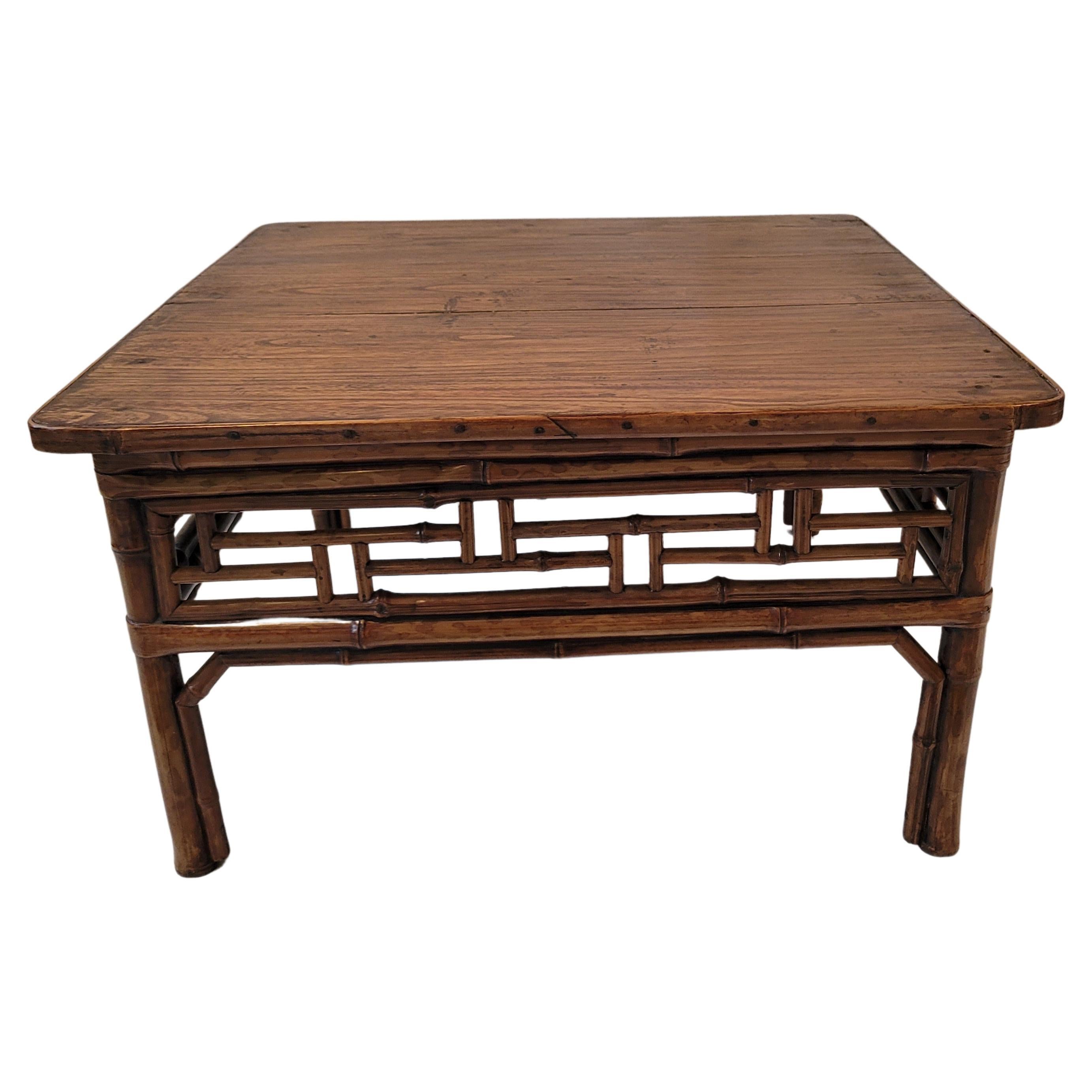 19th Century Bamboo Low Table For Sale