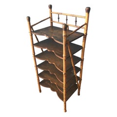 Antique 19th Century Bamboo Magazine Stand / Etagere