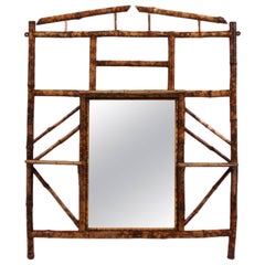 19th Century Bamboo Overmantel Mirror