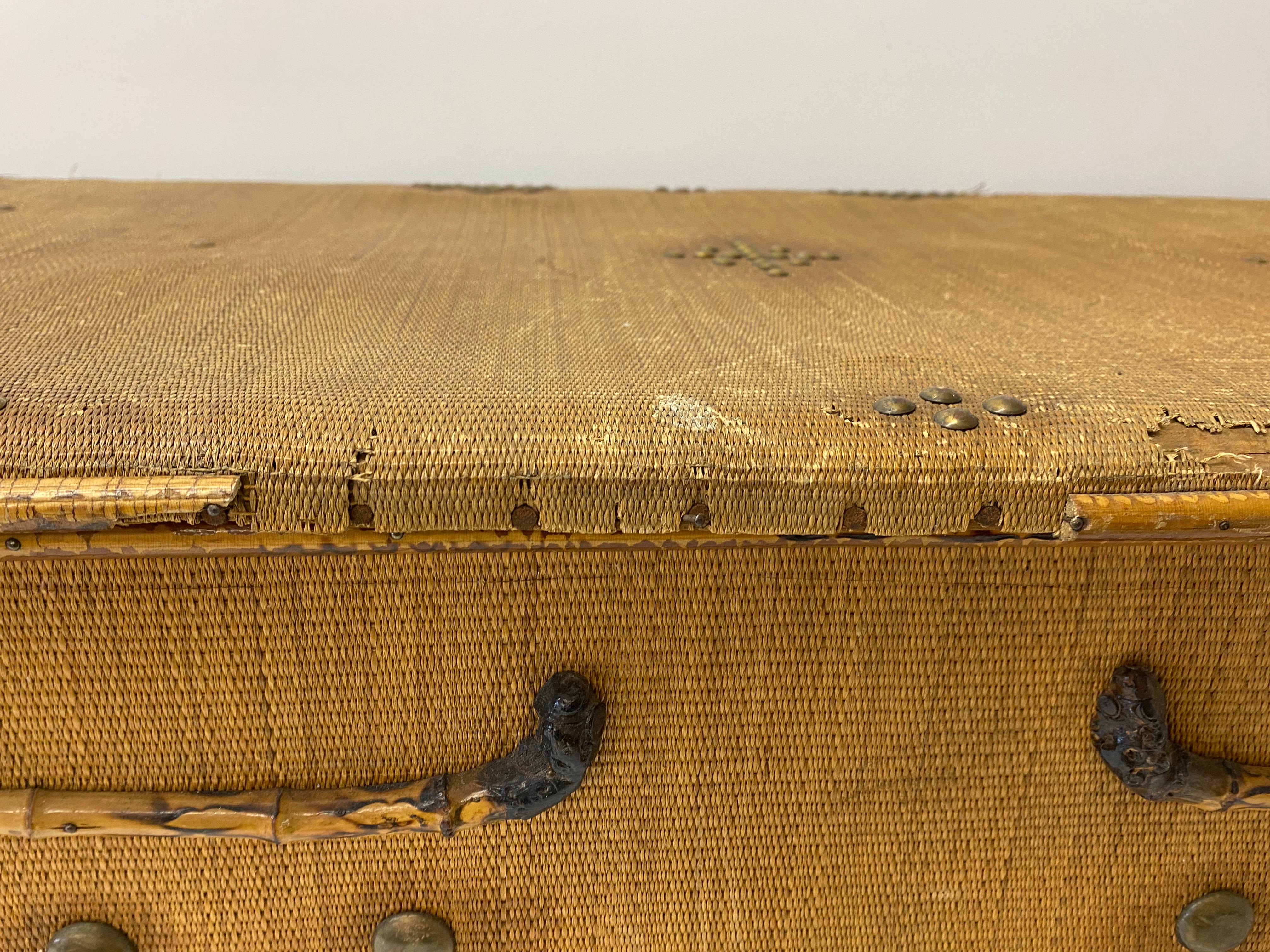 19th Century Bamboo & Rattan Blanket / Games Chest 7