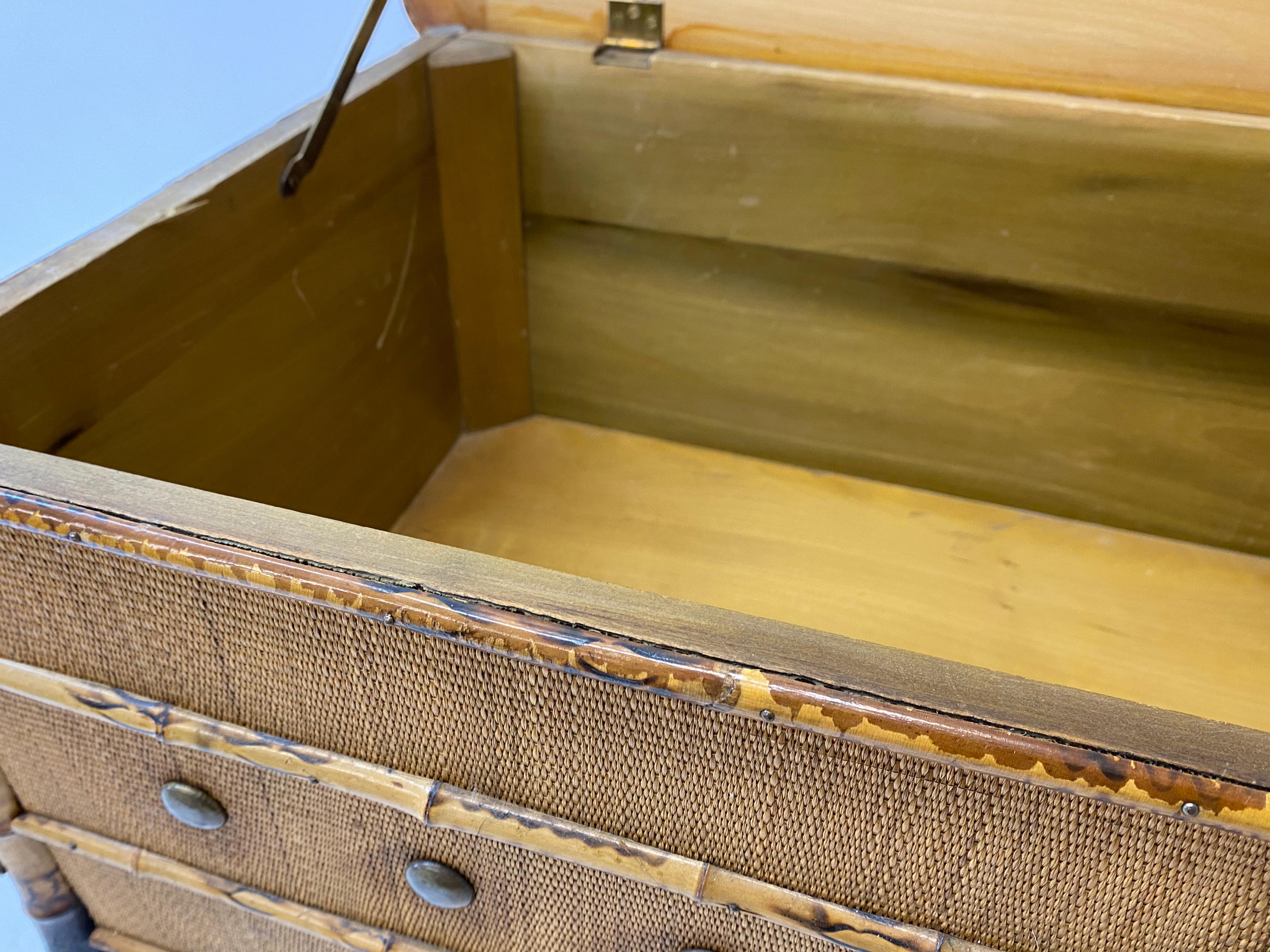 19th Century Bamboo & Rattan Blanket / Games Chest 10